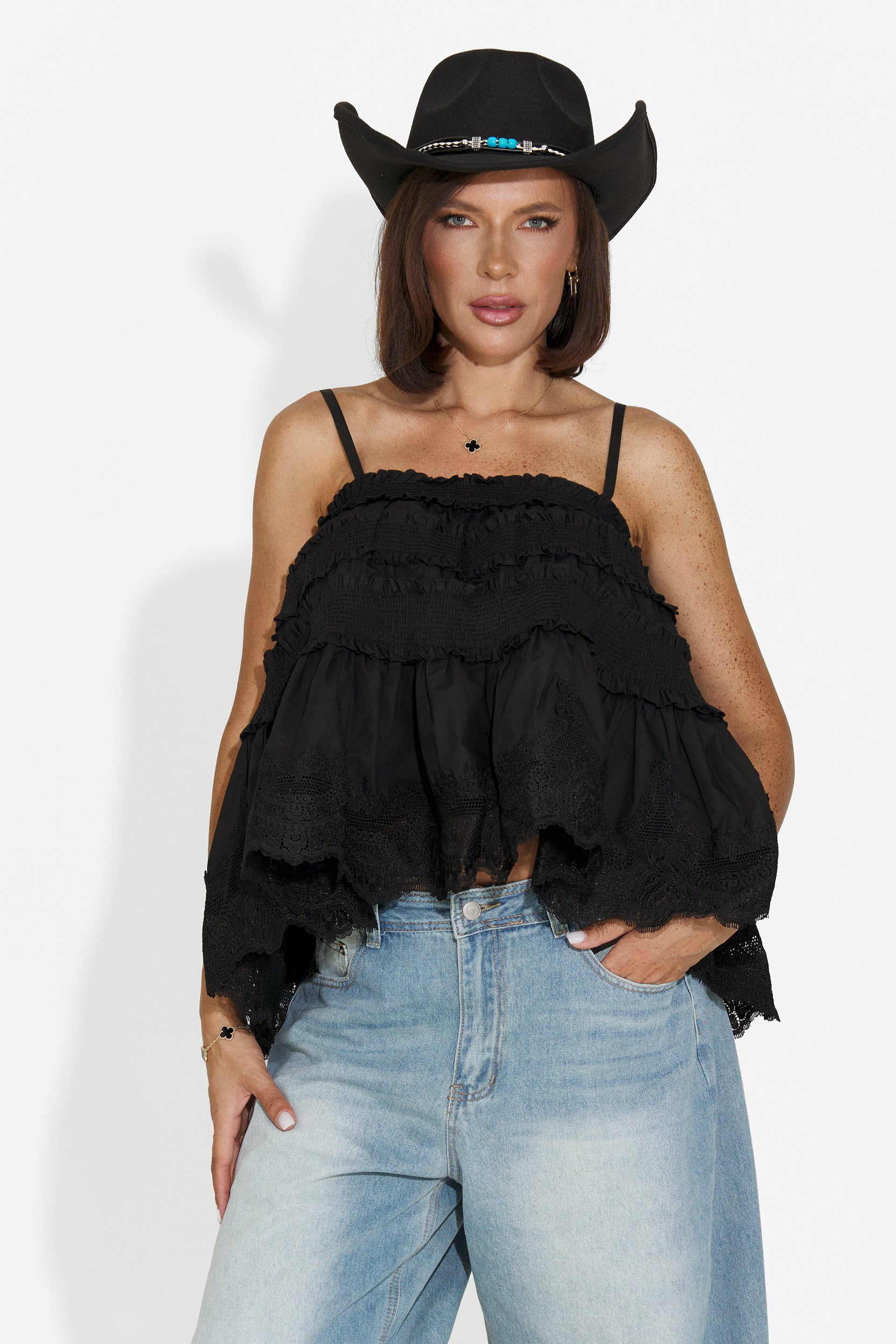 Top damski casual czarny Elodia Bogas