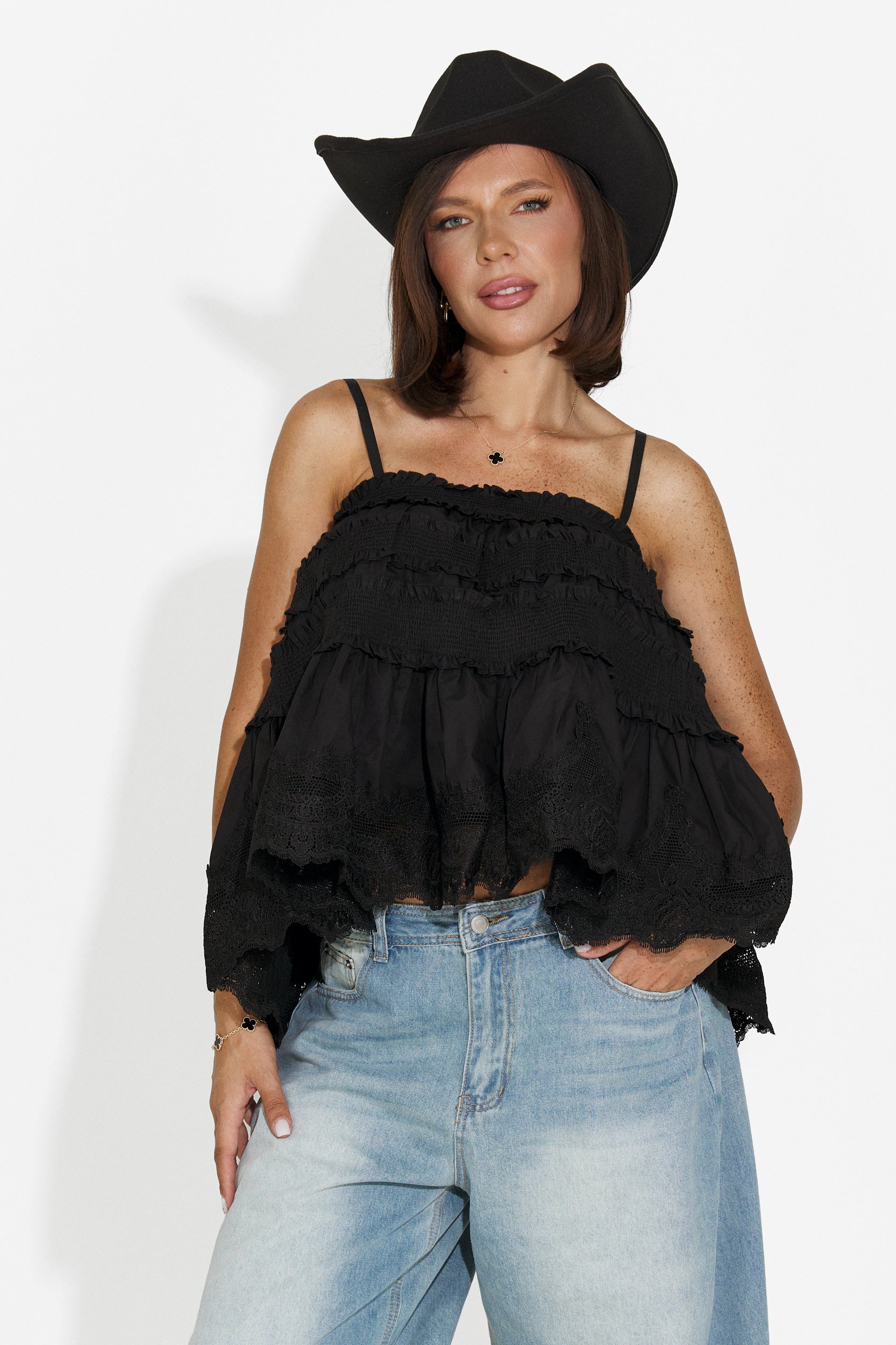 Top damski casual czarny Elodia Bogas