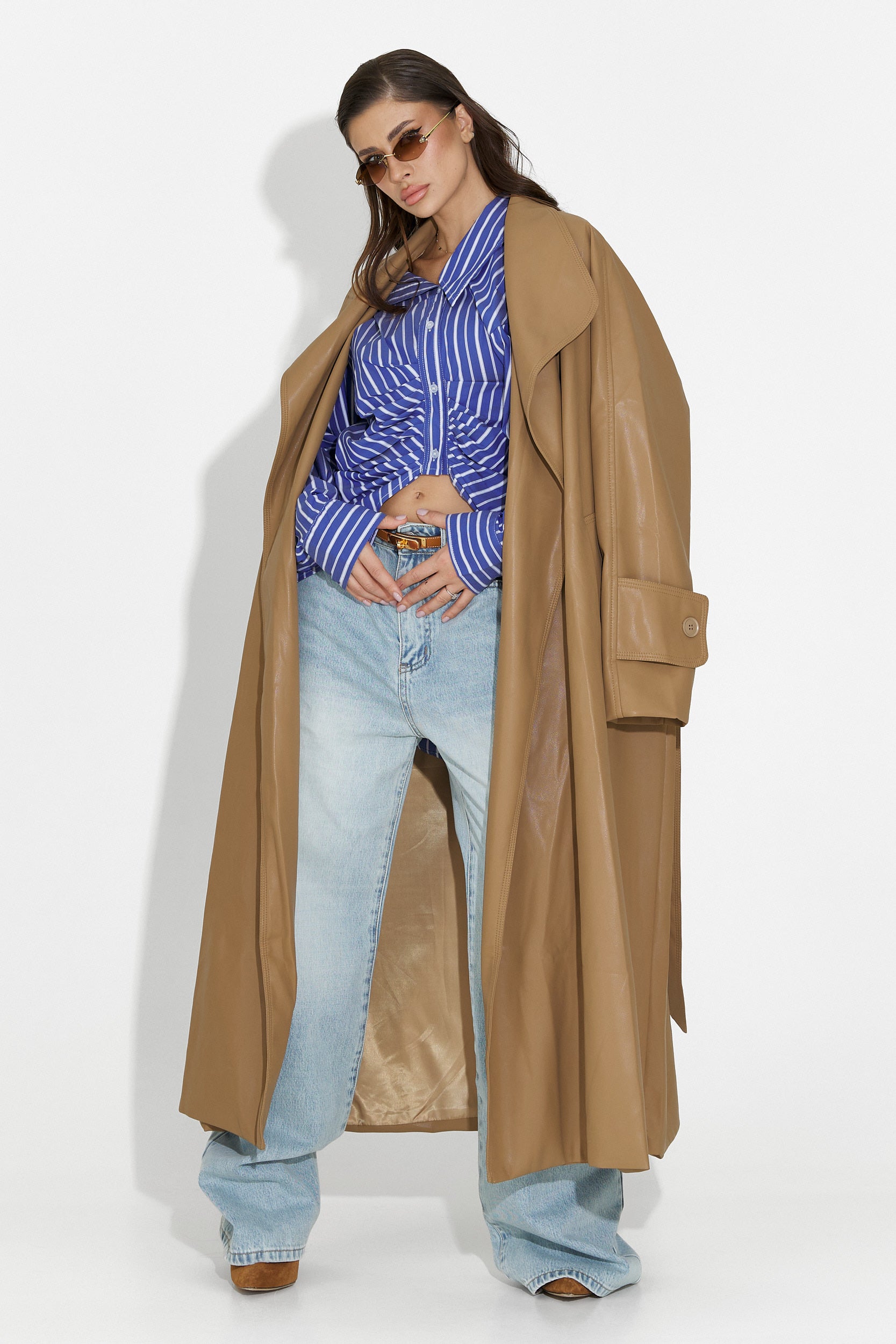 Elegancki beżowy płaszcz damski Jasoria Bogas