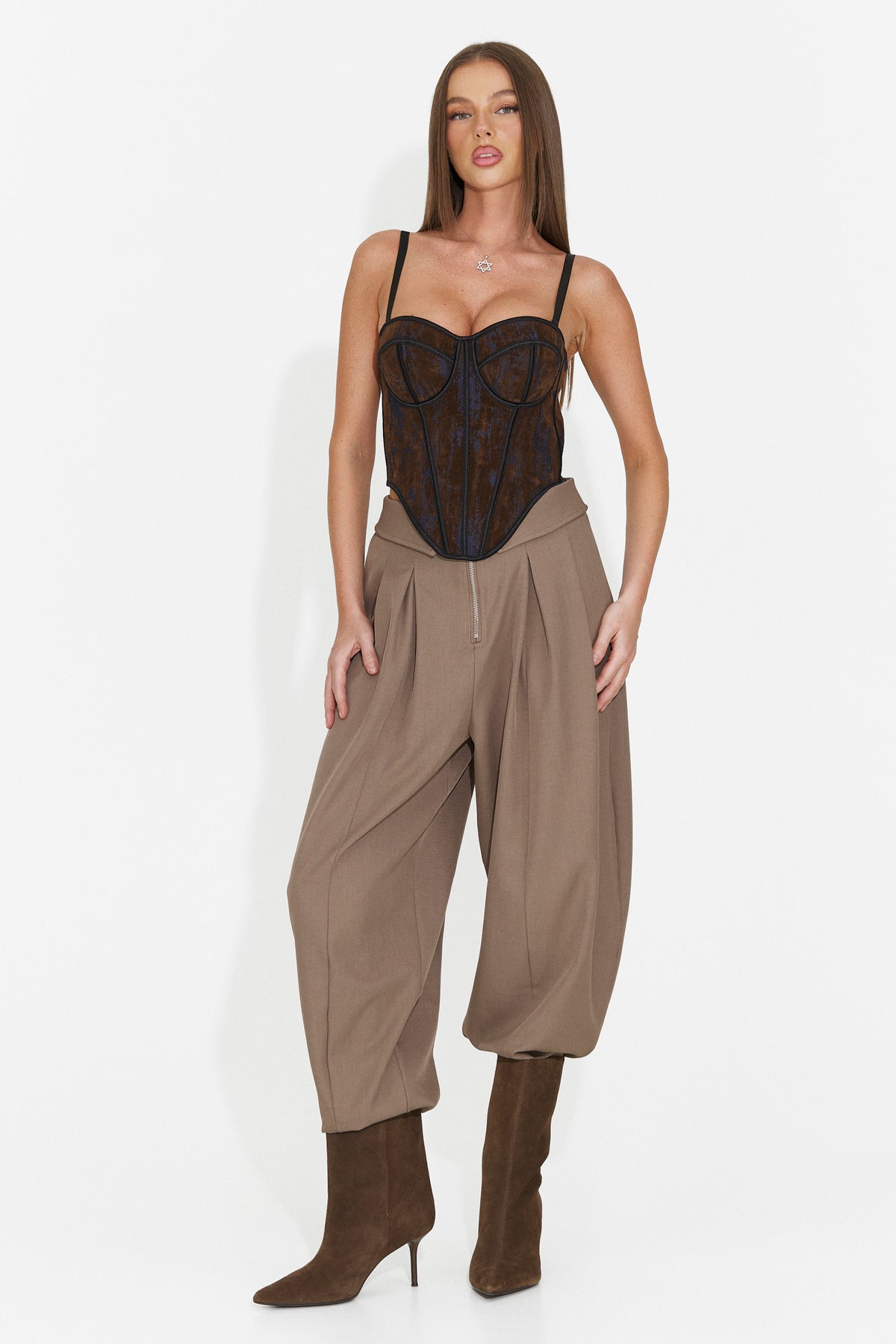 Pantaloni casual bej Scnoioria Bogas
