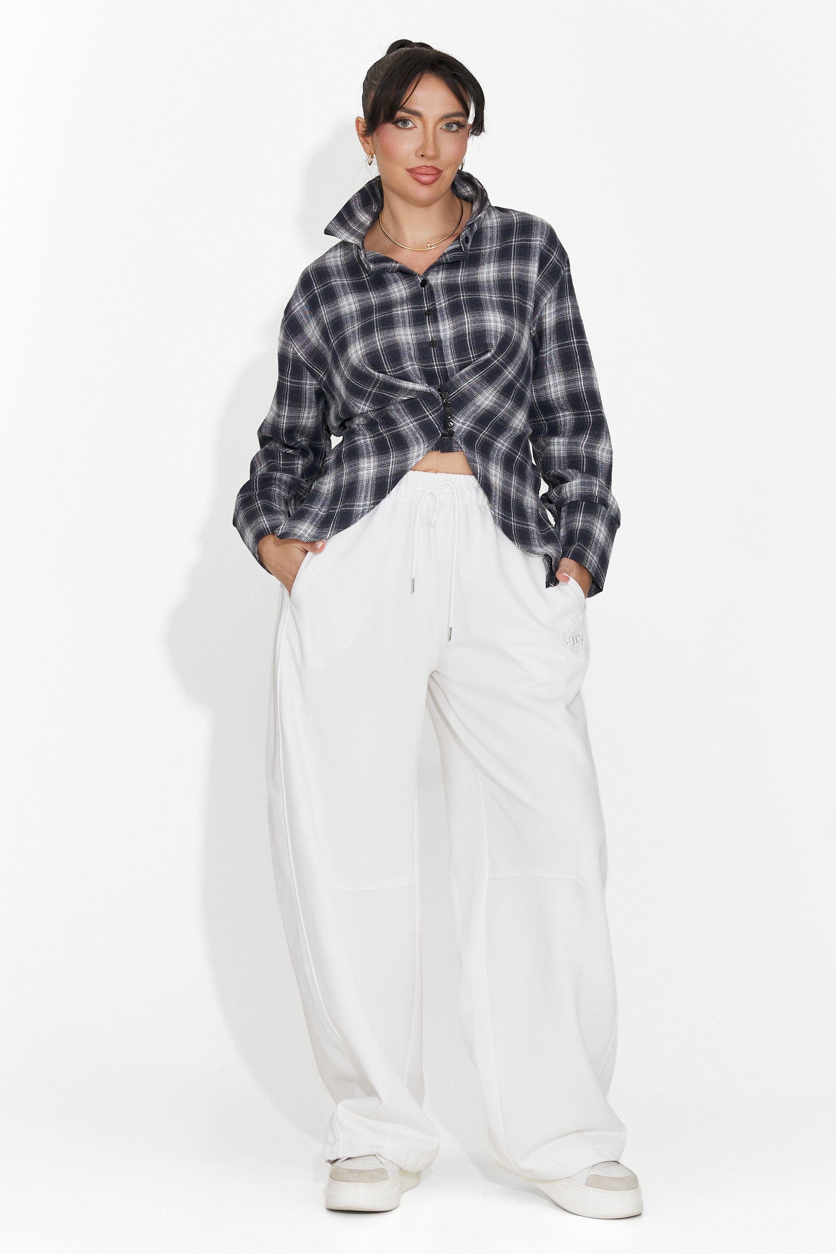 Romela Bogas Casualne Białe Damskie Spodnie