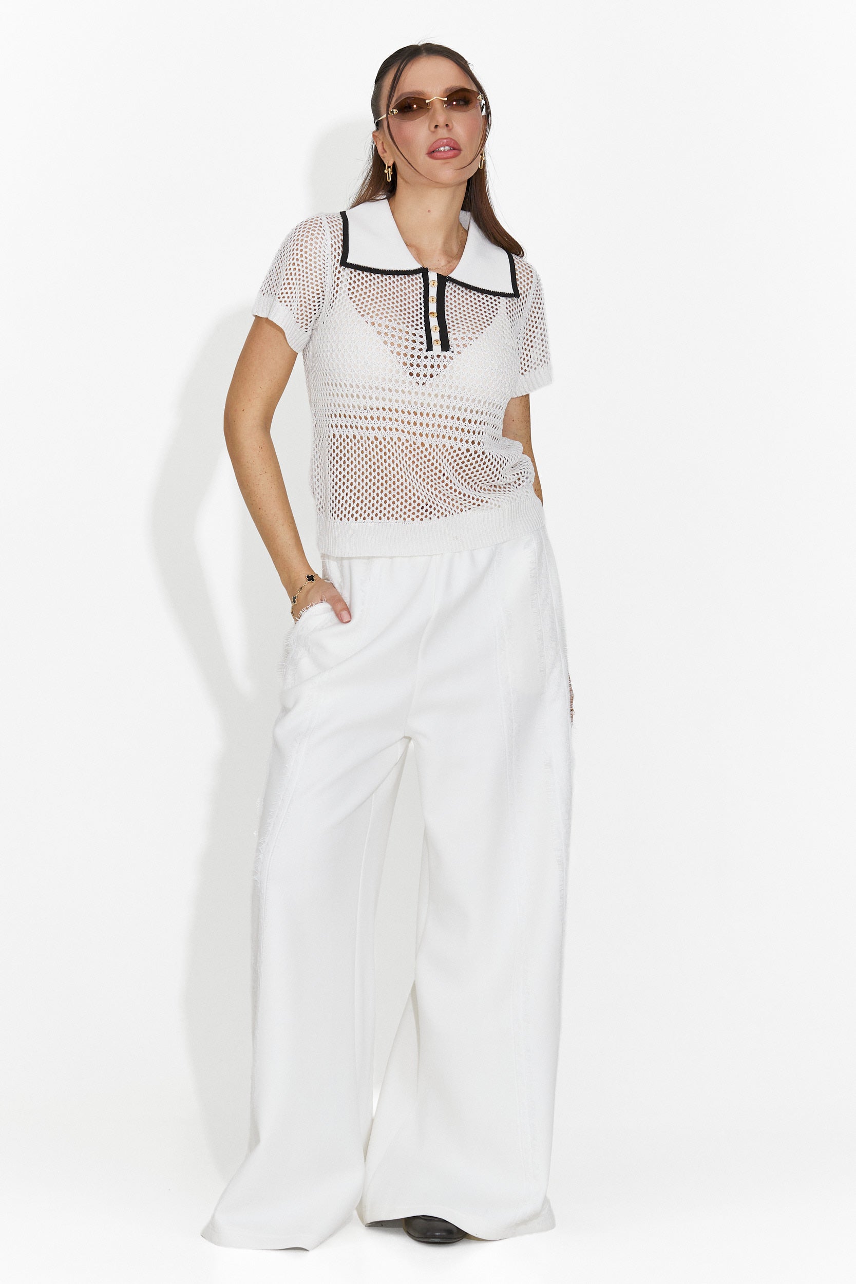 Zarania Bogas Casual Białe Spodnie Damskie