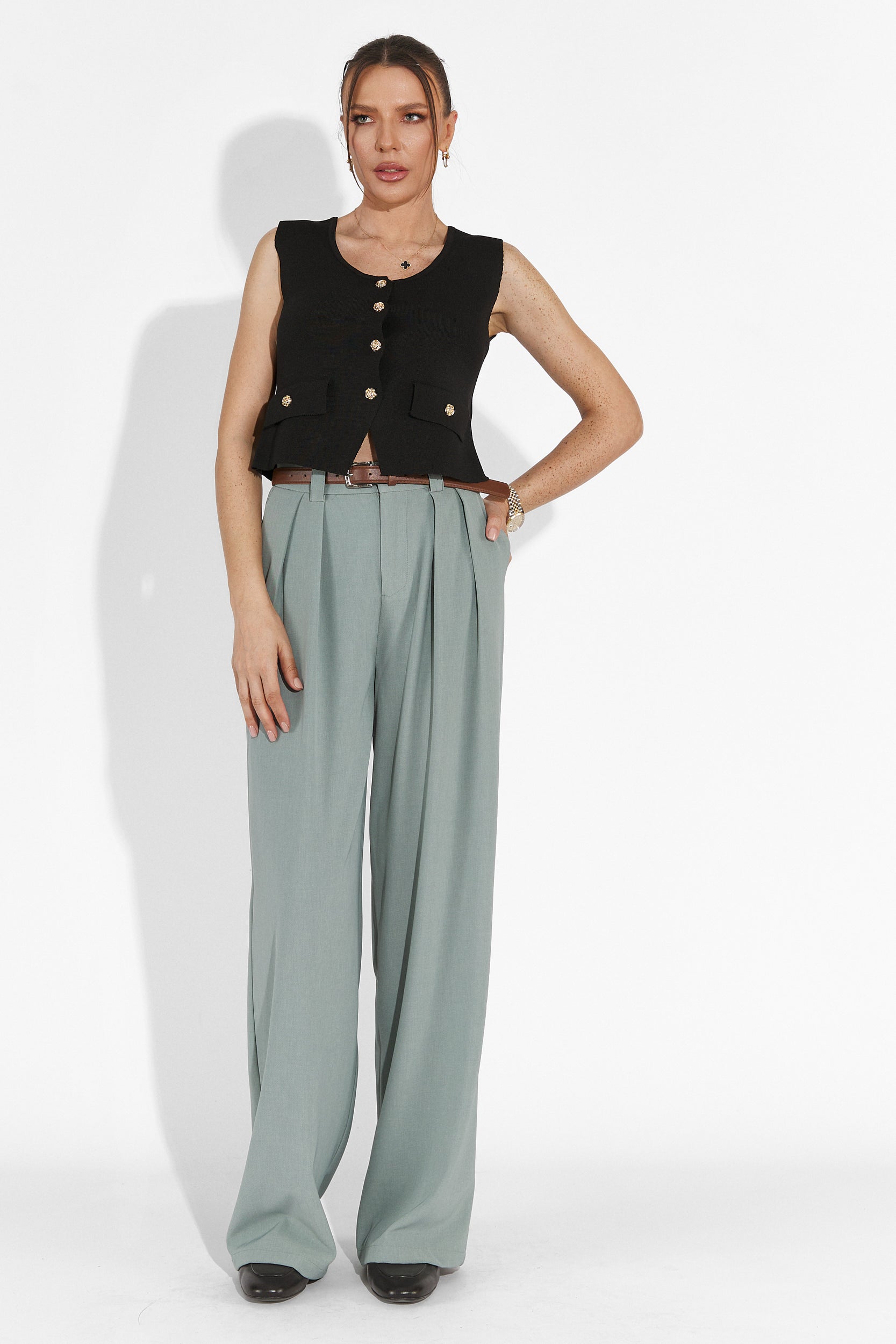 Casual szare spodnie damskie Edward Bogas