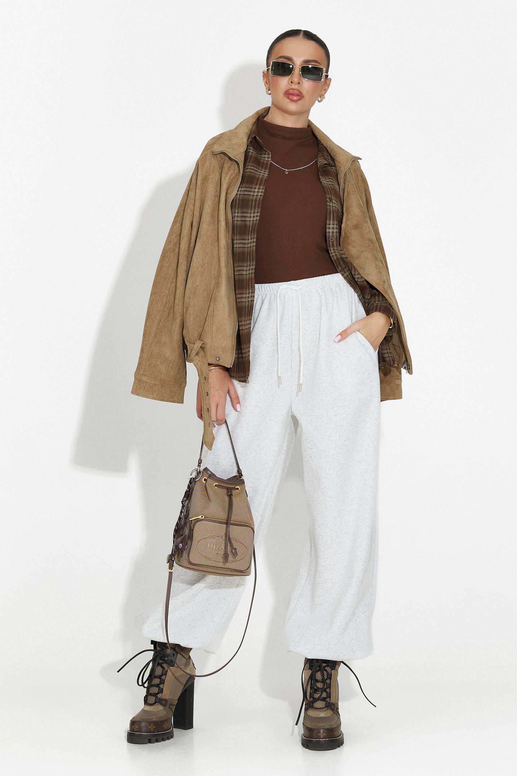 Casualowe Szare Damskie Spodnie Isoria Bogas