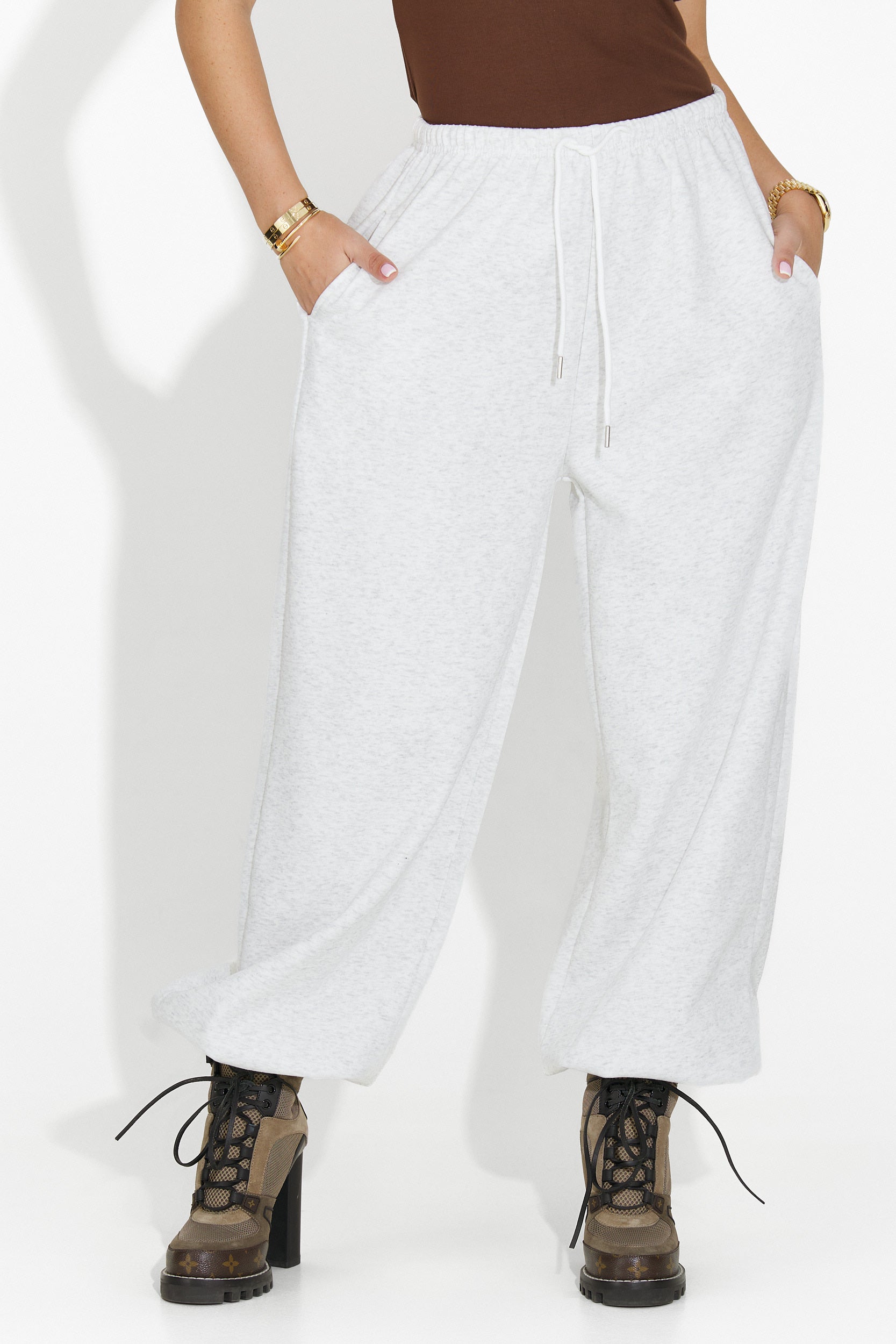 Casualowe Szare Damskie Spodnie Isoria Bogas