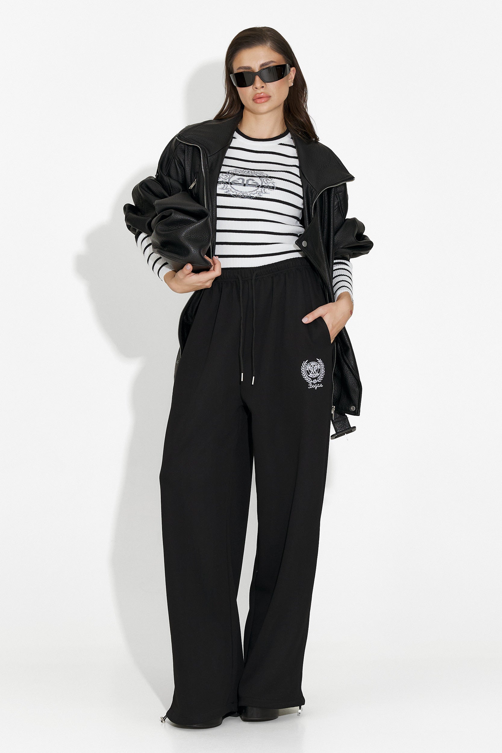 Novirene Bogas Czarne Codzienne Spodnie Damskie