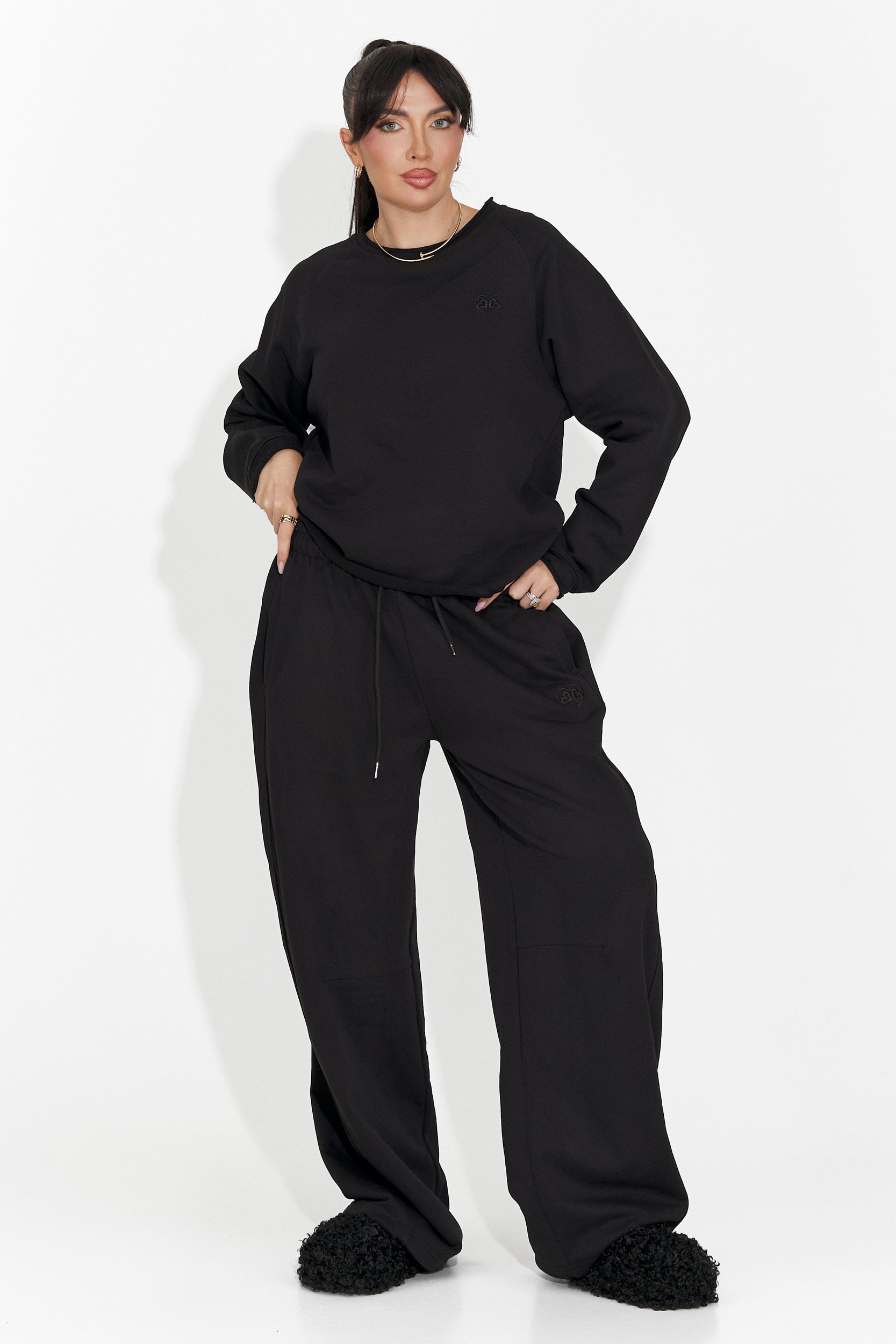 Czarne, codzienne spodnie dla kobiet Romela Bogas