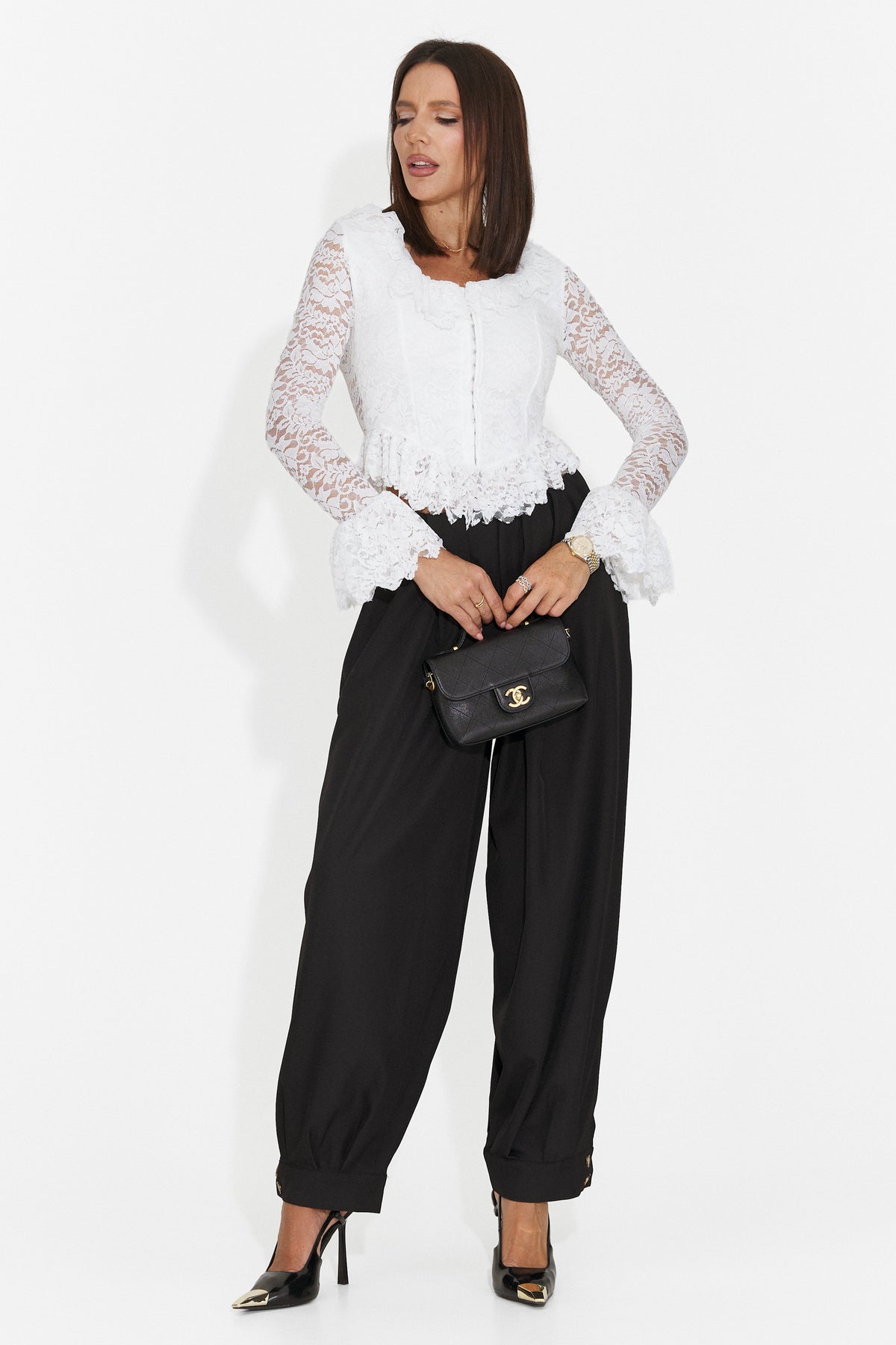 Pantaloni eleganti negri Glomvoeria Bogas