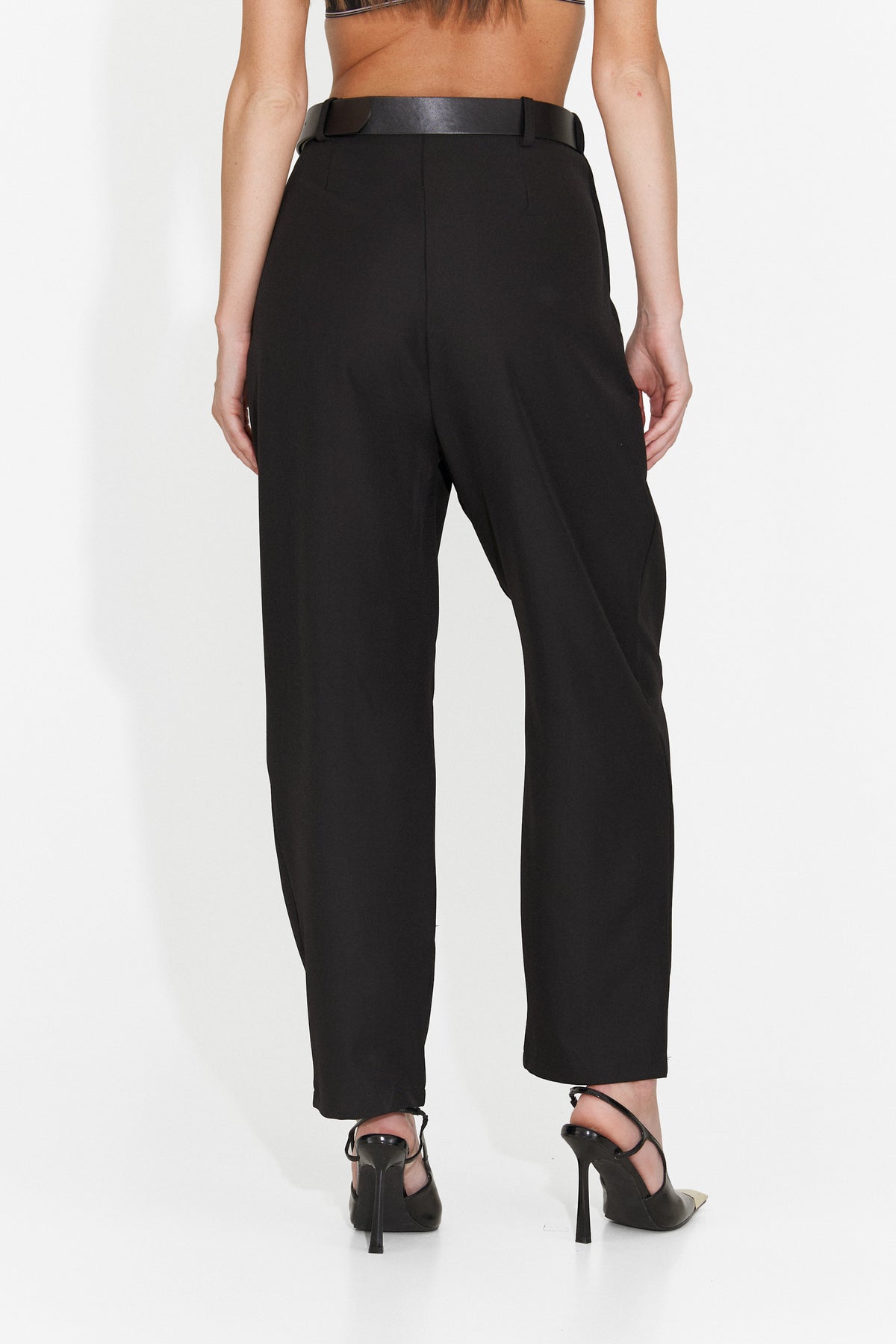 Pantaloni eleganti negri Hanoriaria Bogas