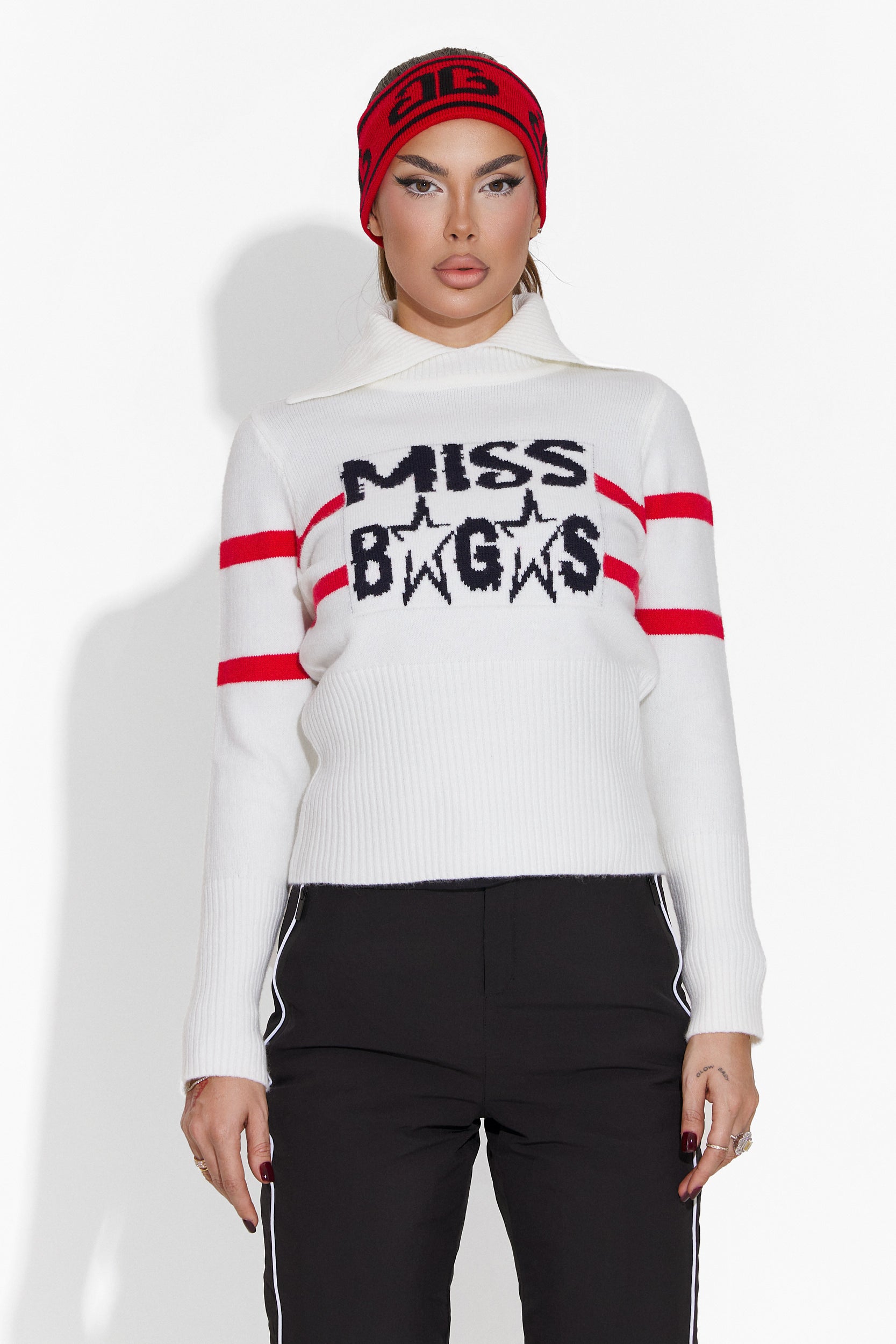 Luźny Biały Sweter Damski Liace Bogas