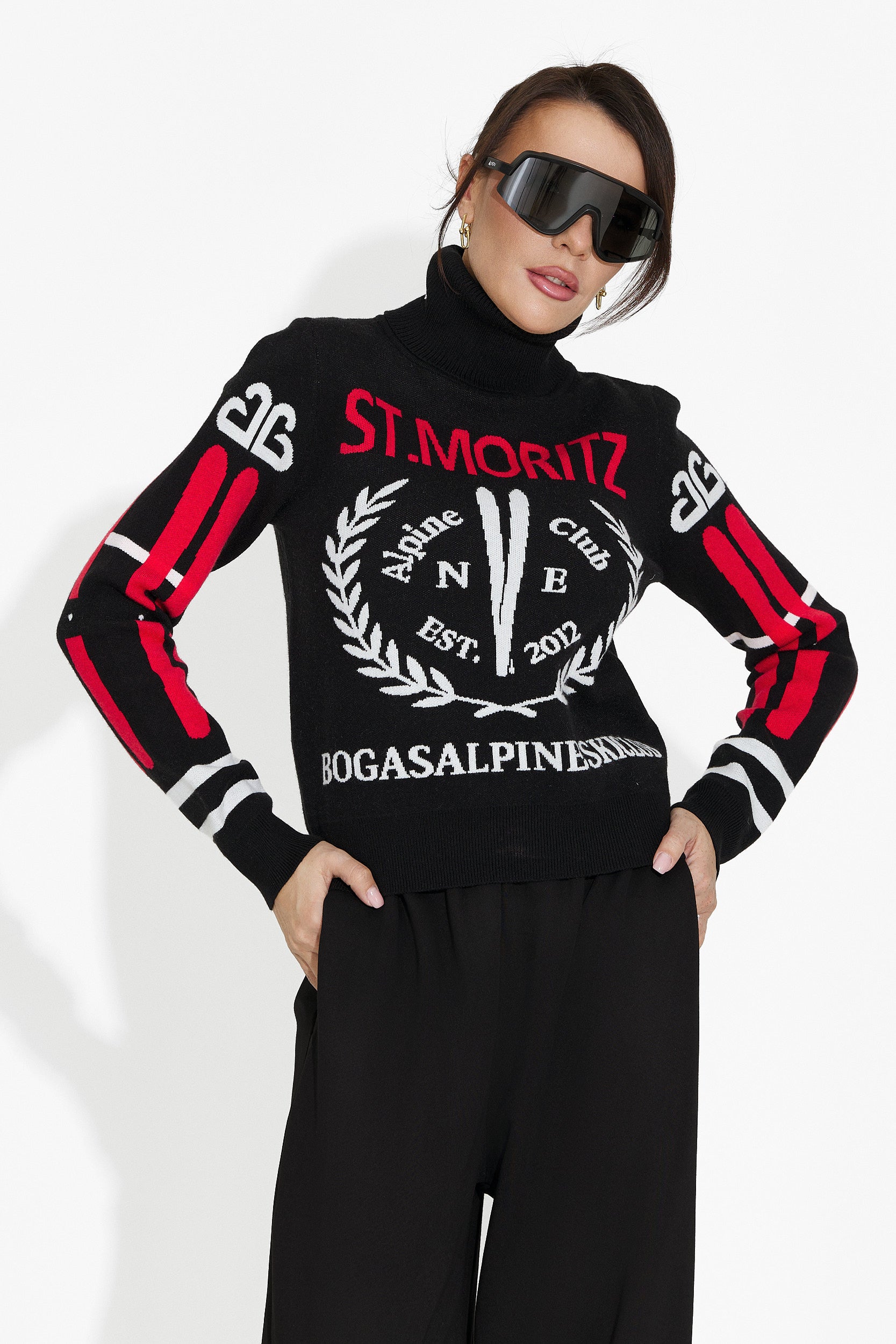 Casualowy Czarny Sweter dla Kobiet Fabiny Bogas