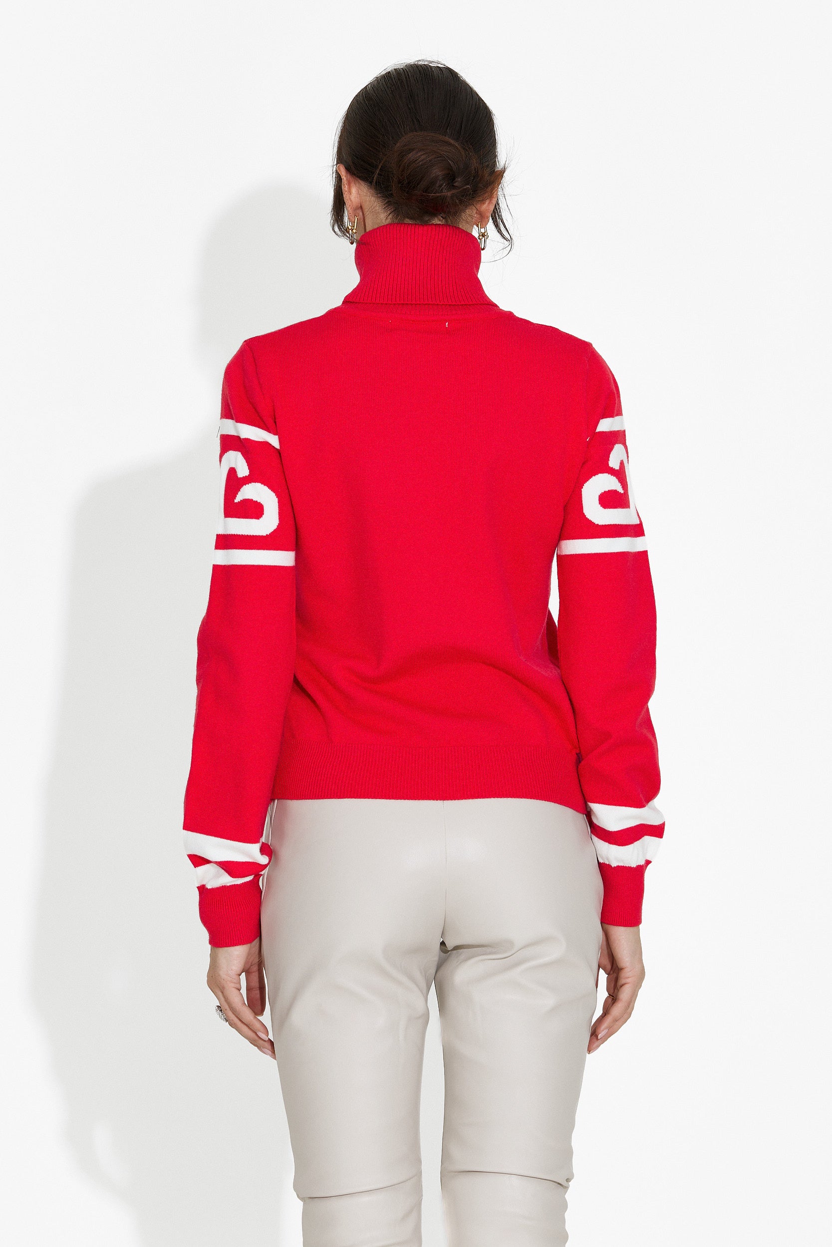 Czerwony sweter casual dla kobiet marki Nelora Bogas