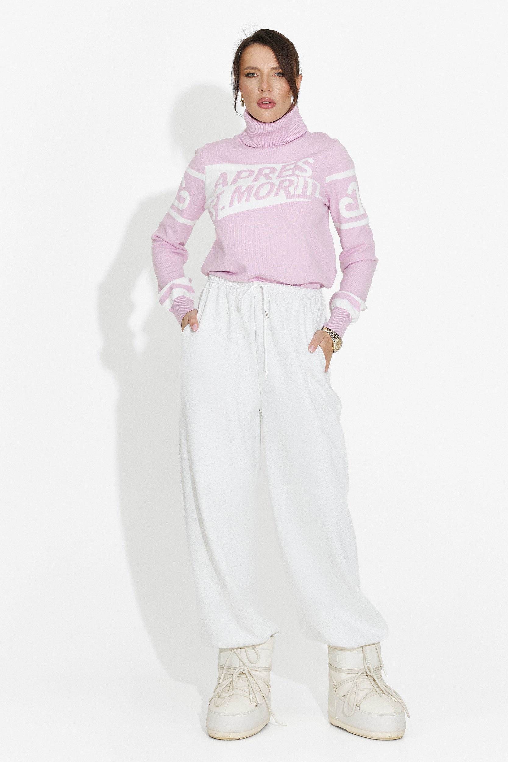 Nelora Bogas Sweter Damski w Kolorze Różowym Stylu Casual