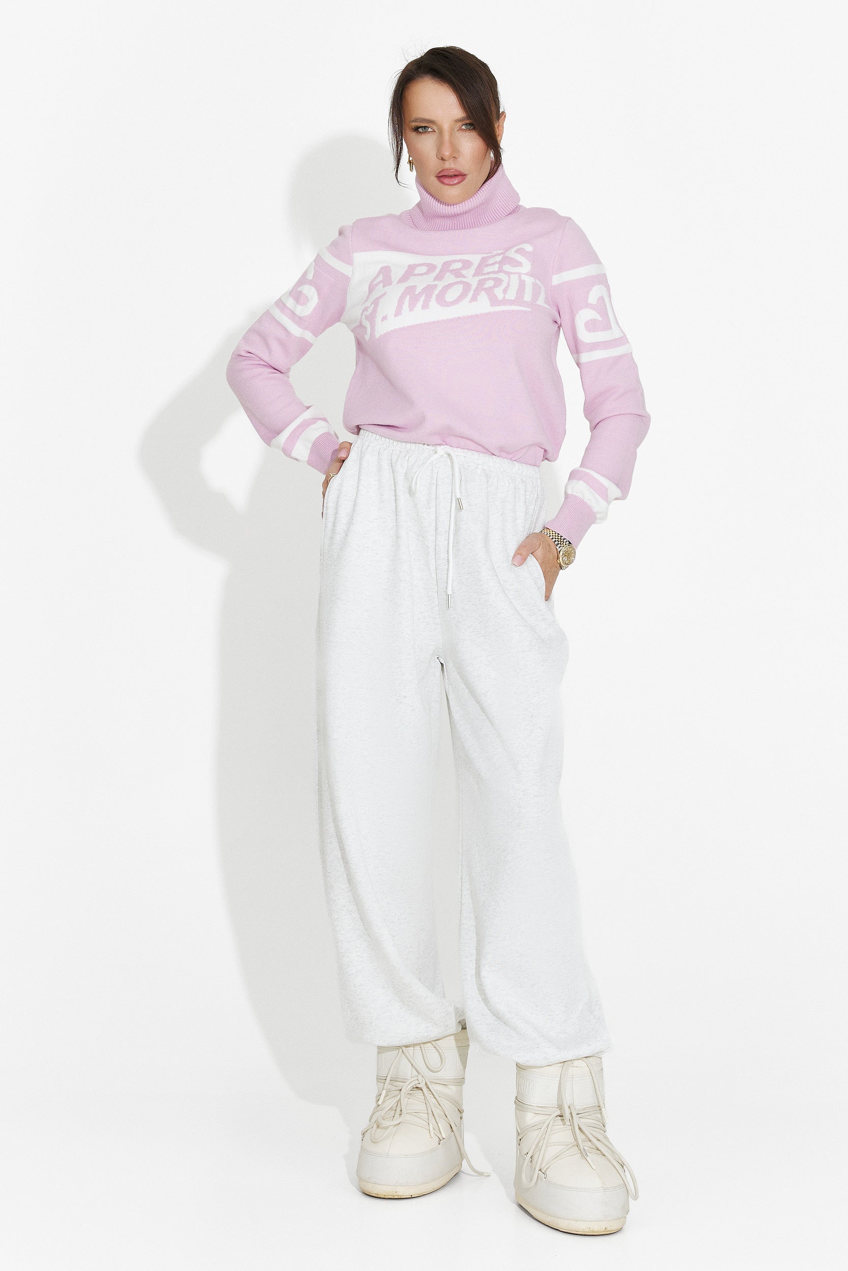 Nelora Bogas Sweter Damski w Kolorze Różowym Stylu Casual