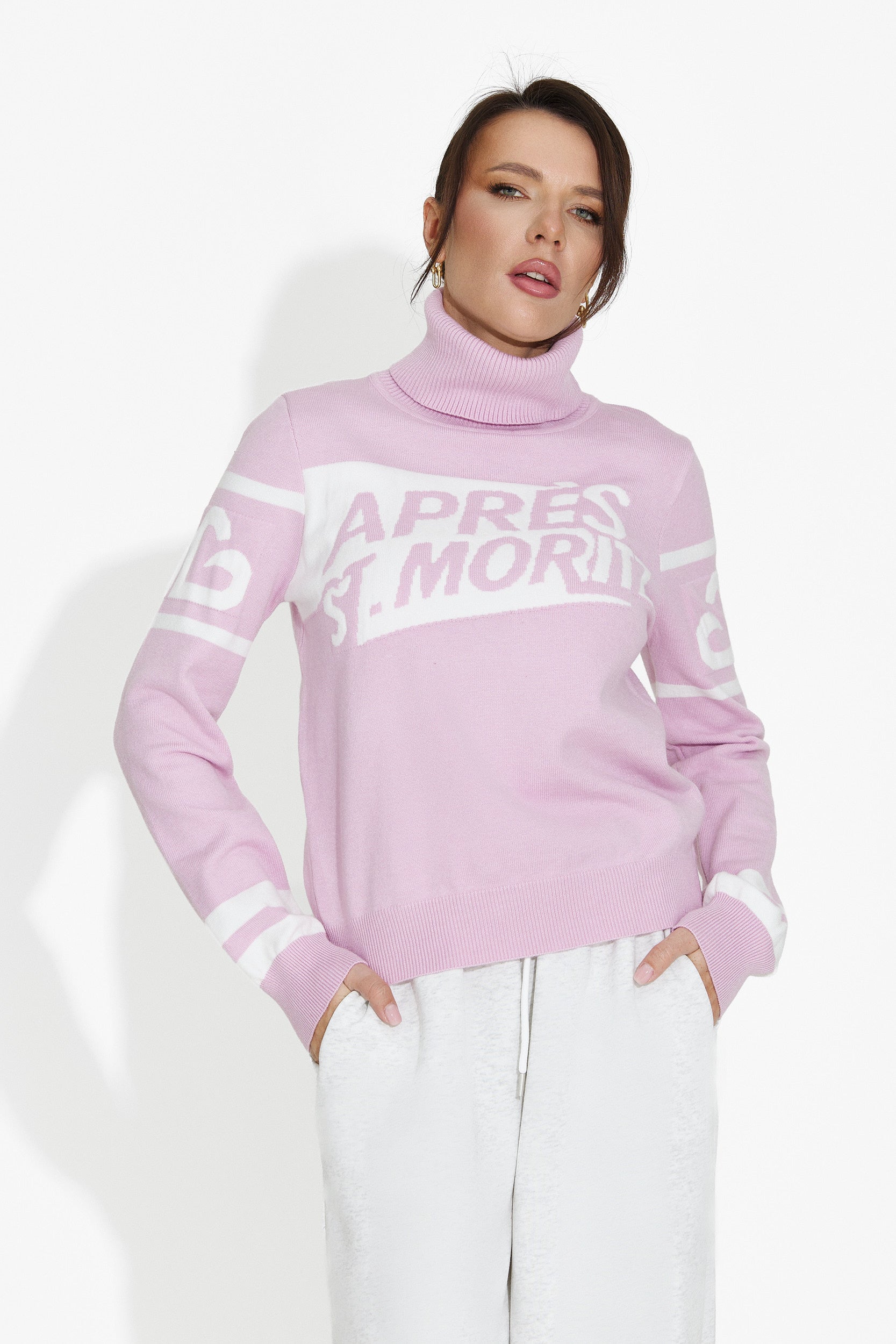Nelora Bogas Sweter Damski w Kolorze Różowym Stylu Casual