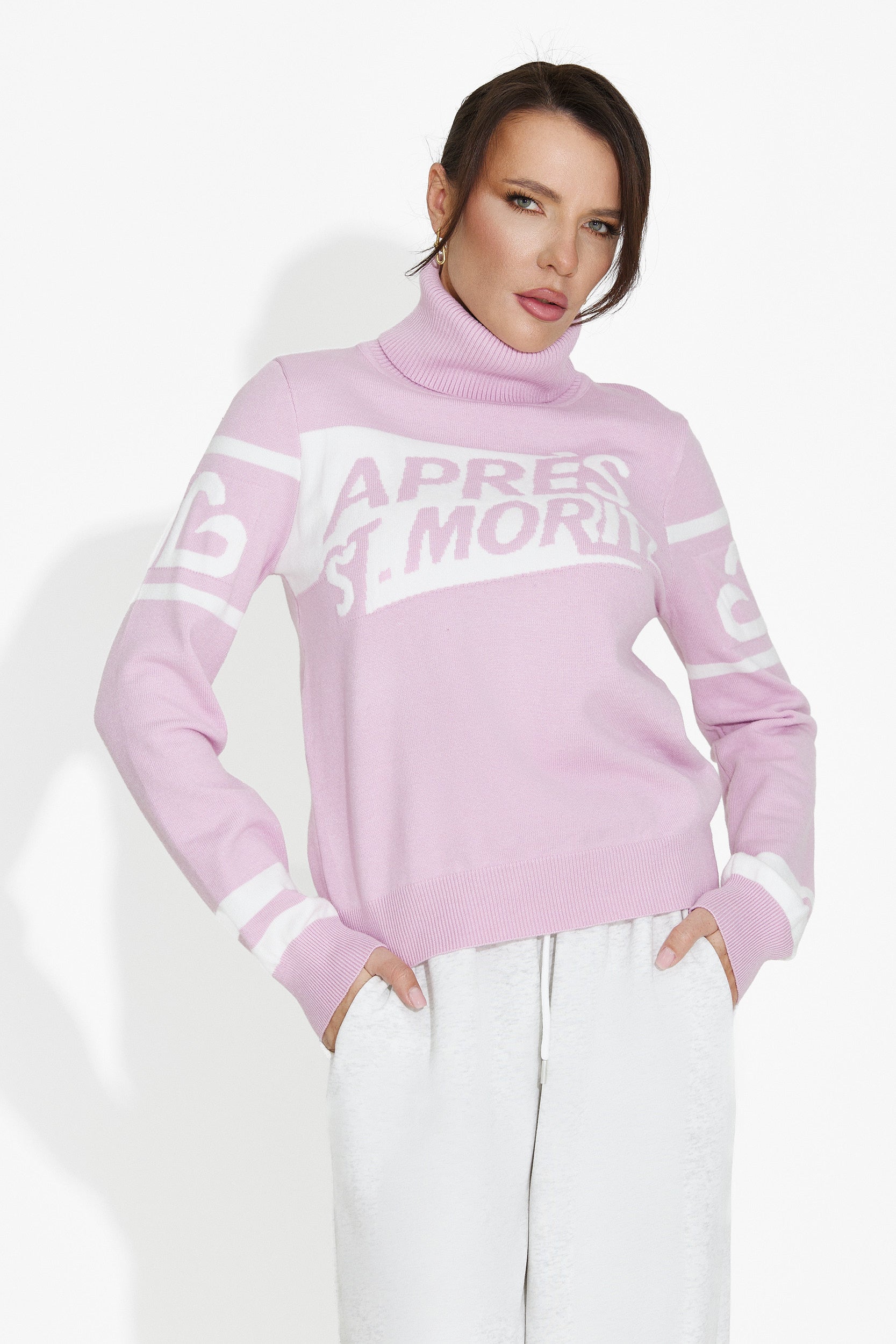Nelora Bogas Sweter Damski w Kolorze Różowym Stylu Casual