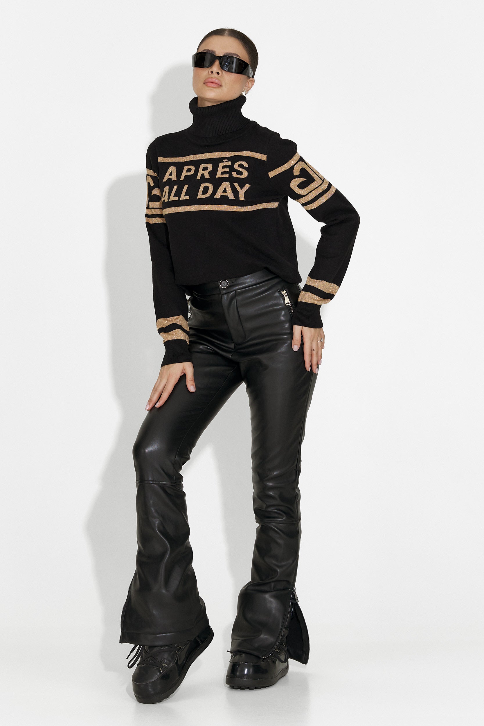 Jovelia Bogas Czarny Sweter Narciarski dla Kobiet