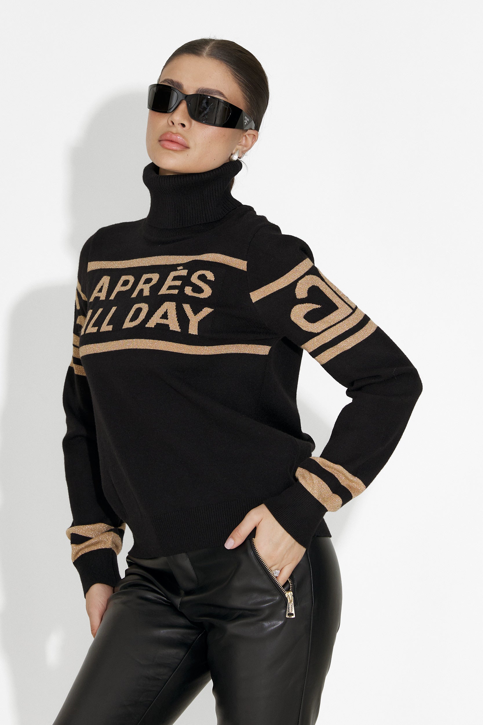 Jovelia Bogas Czarny Sweter Narciarski dla Kobiet