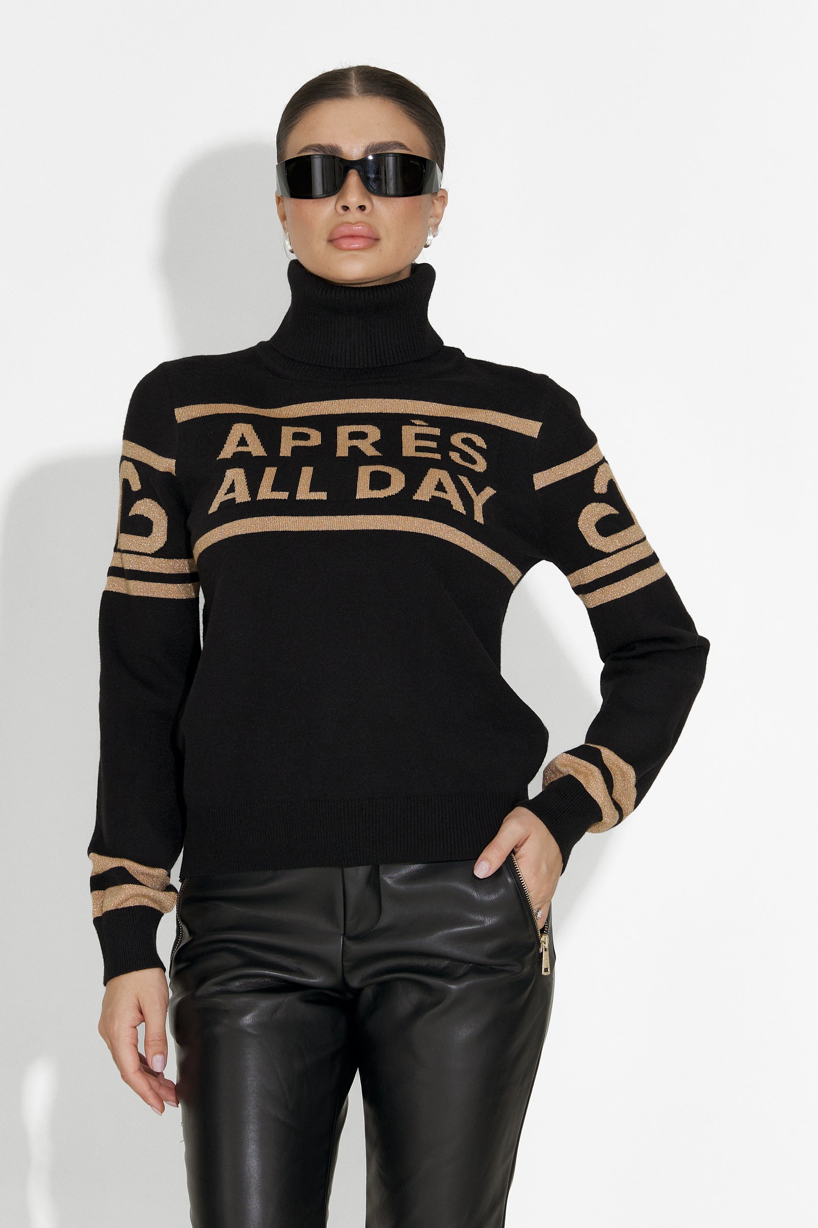 Jovelia Bogas Czarny Sweter Narciarski dla Kobiet