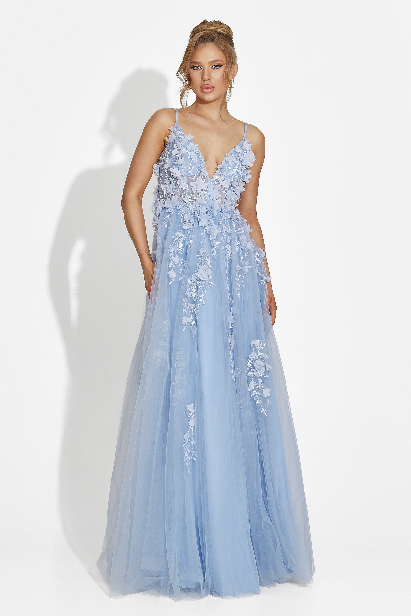 Sukienka damska długa niebieska Serina Bogas