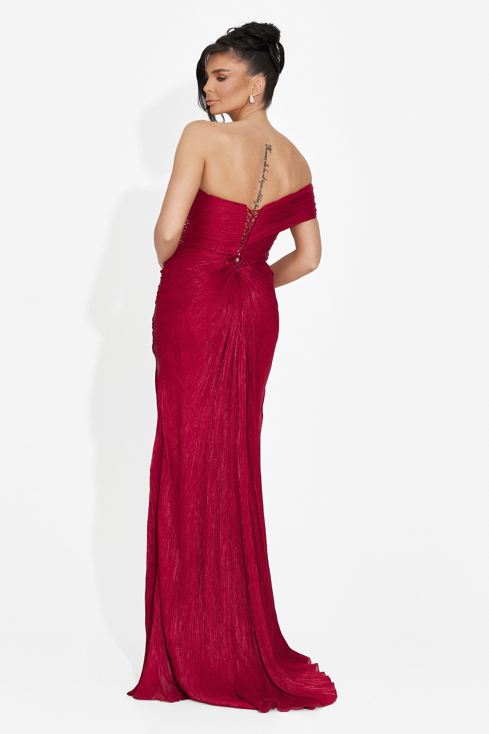 Rochie dama lunga burgundy Anevia Bogas