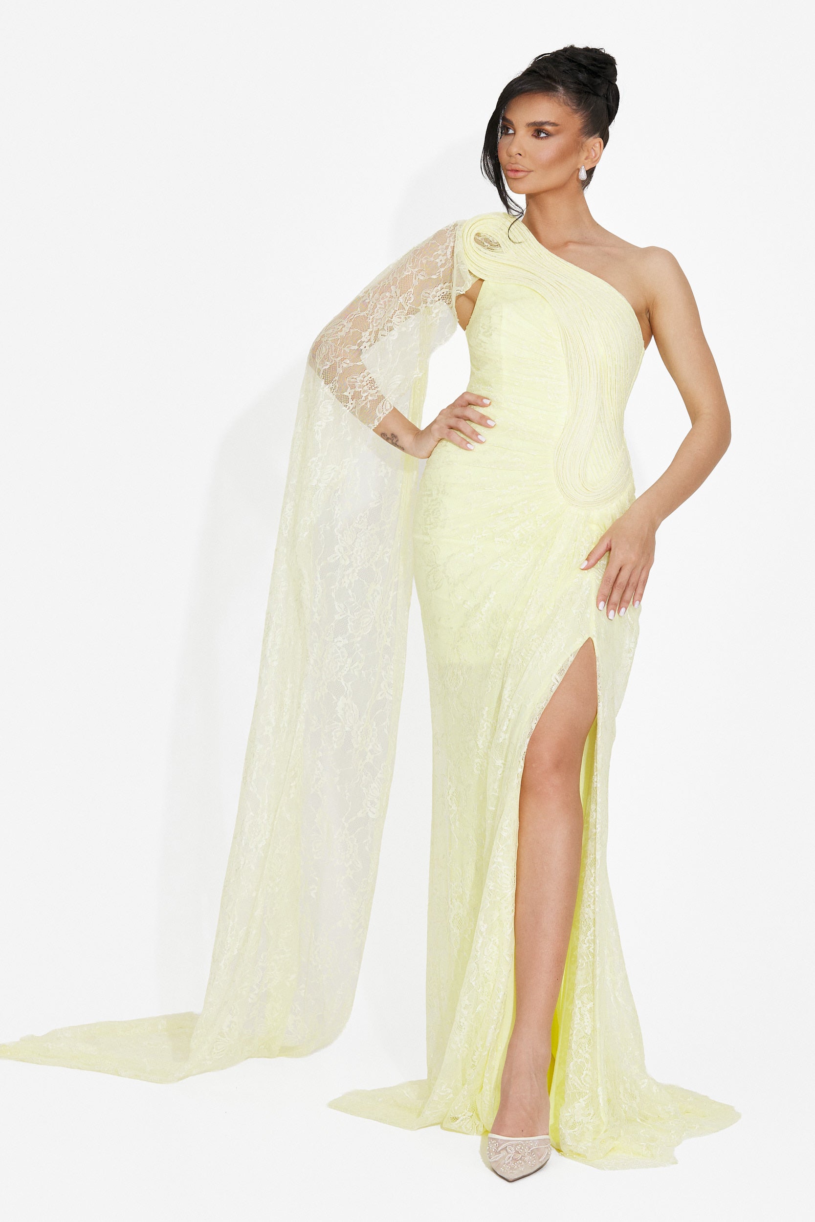 Rochie dama lunga galbena Heliena Bogas