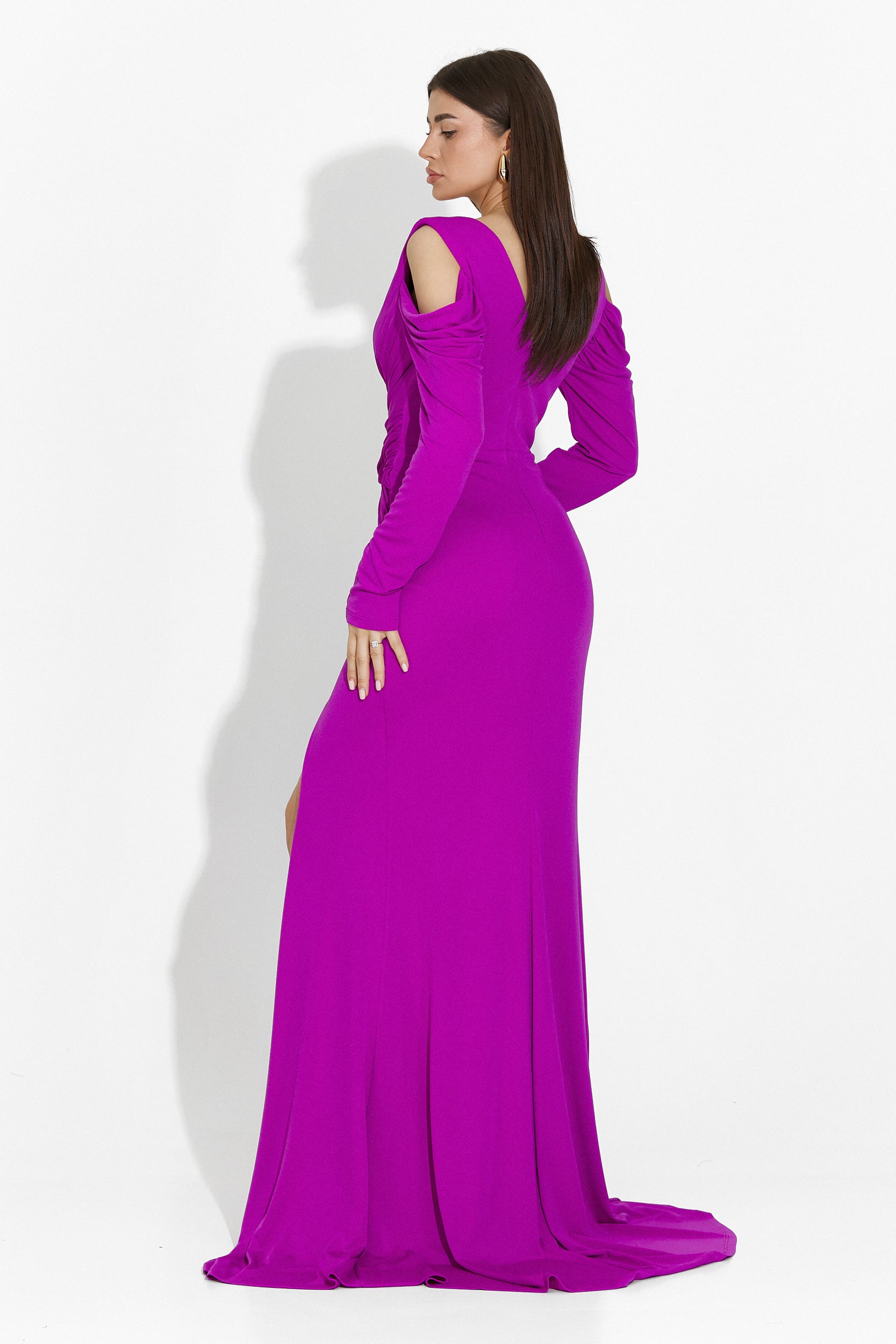 Długa sukienka damska lila Elsiana Bogas