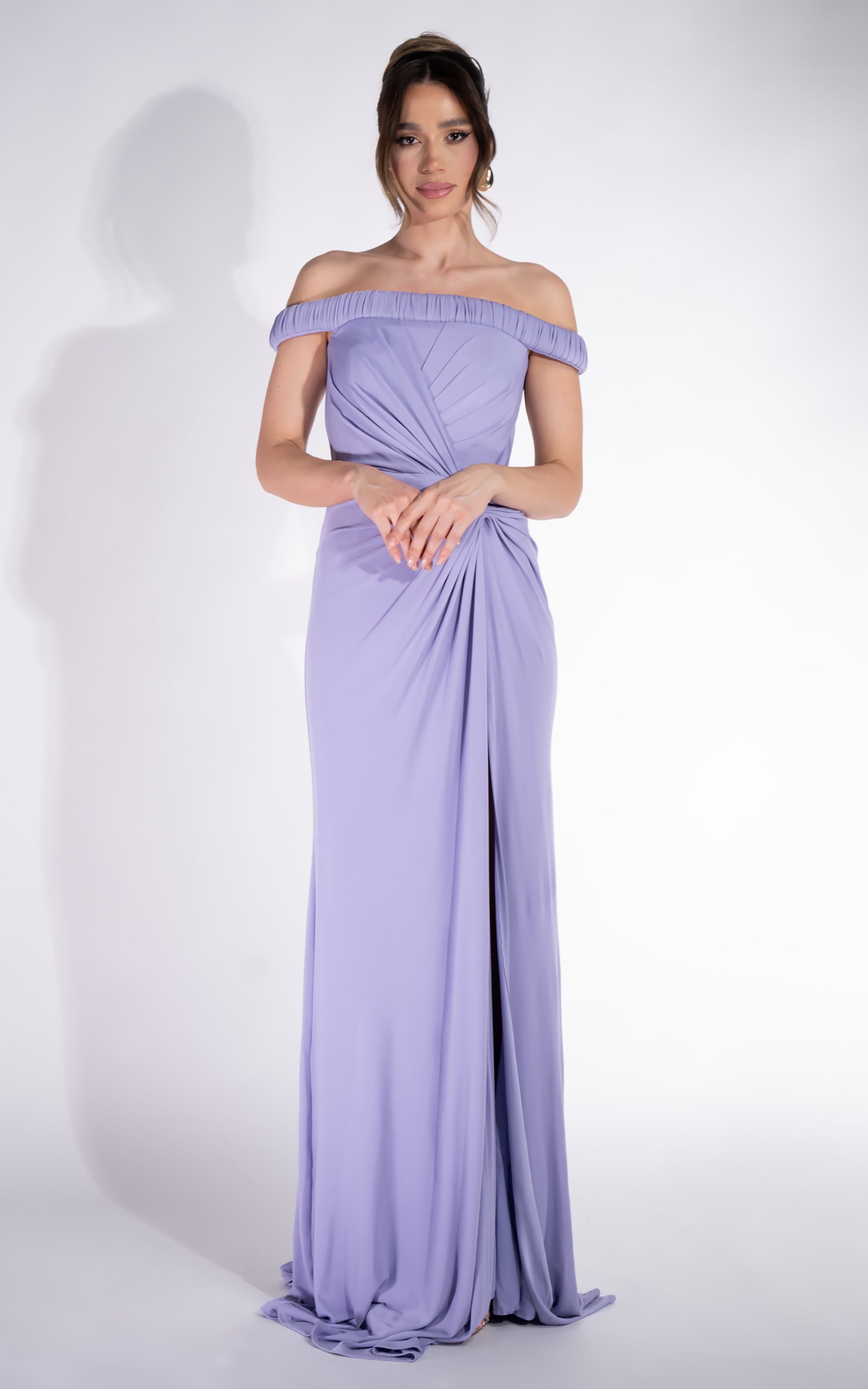 Długa sukienka damska lila Rehise Bogas