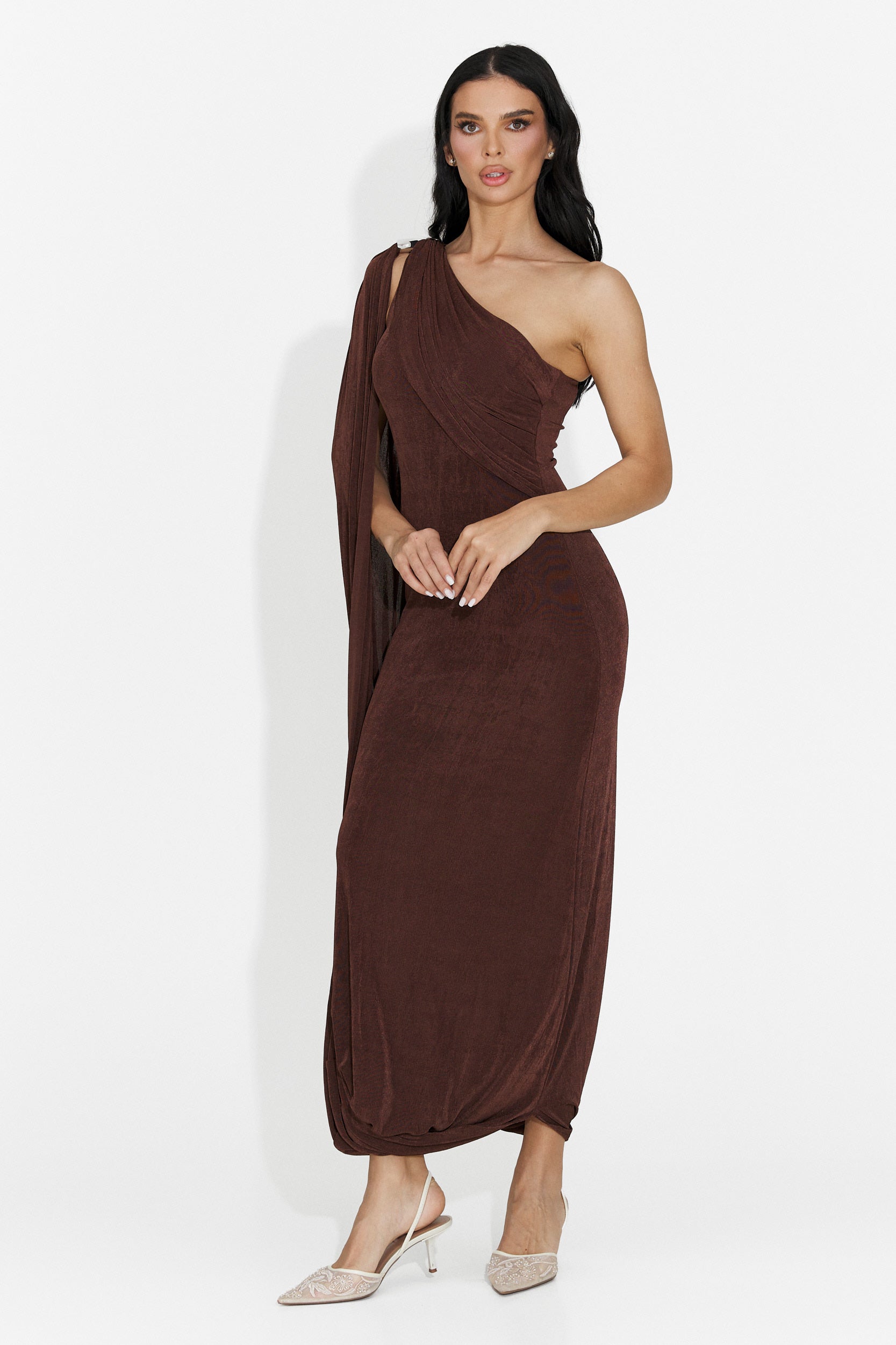 Rochie dama lunga maro Samiray Bogas
