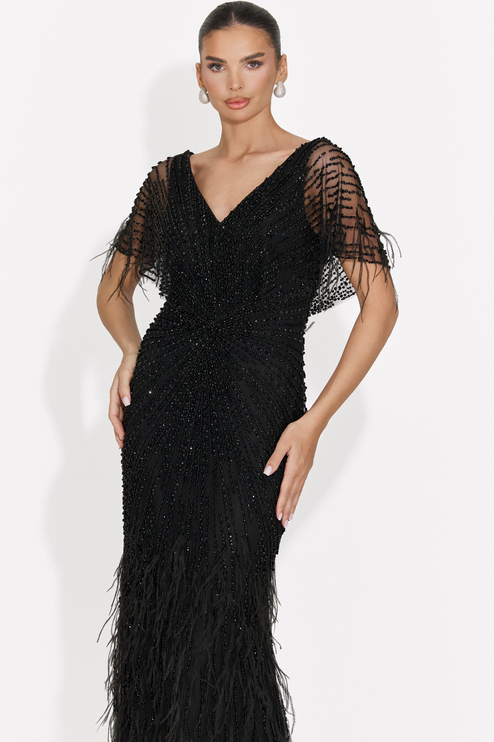 Rochie dama lunga neagra Elke Bogas