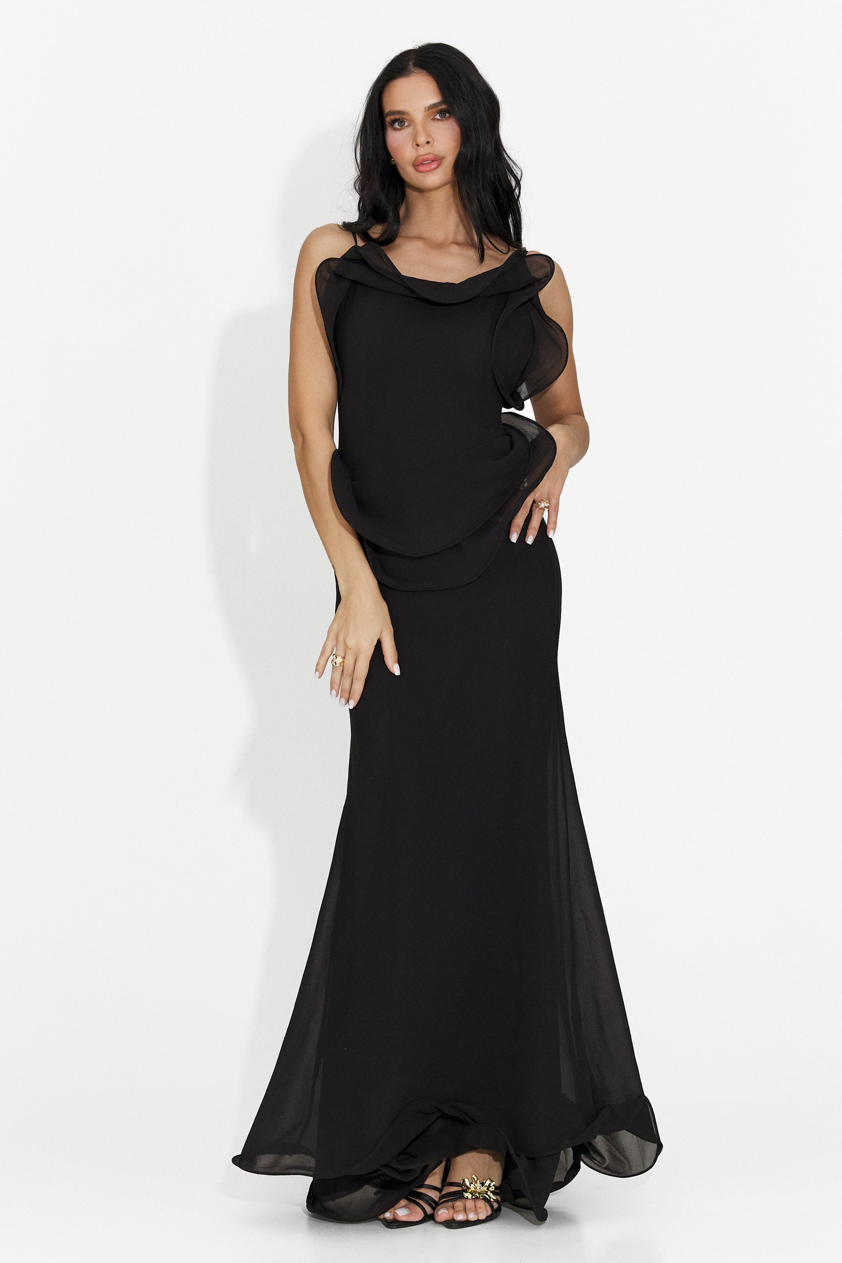Rochie dama lunga neagra Flary Bogas