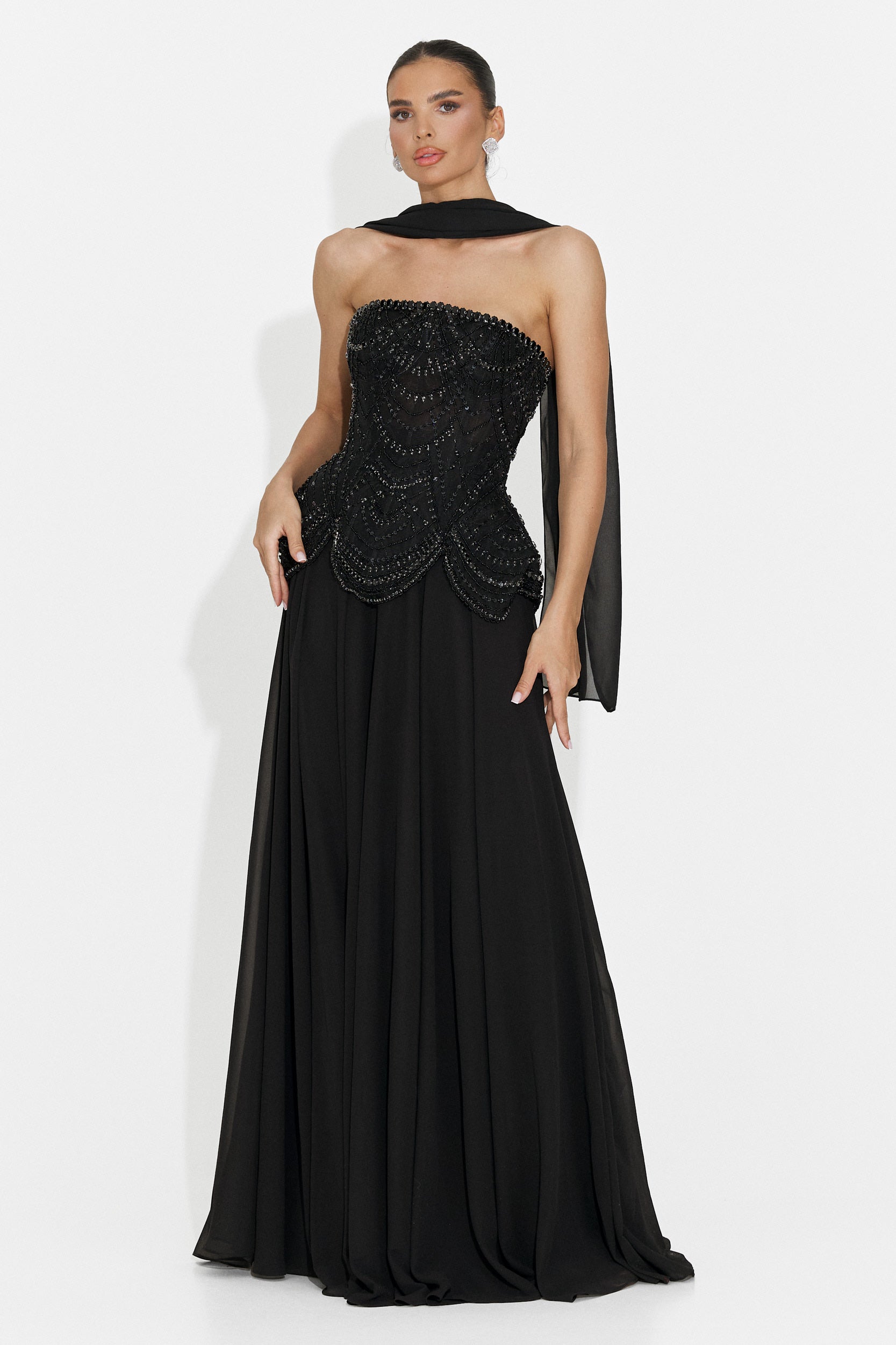 Rochie dama lunga neagra Jutta Bogas
