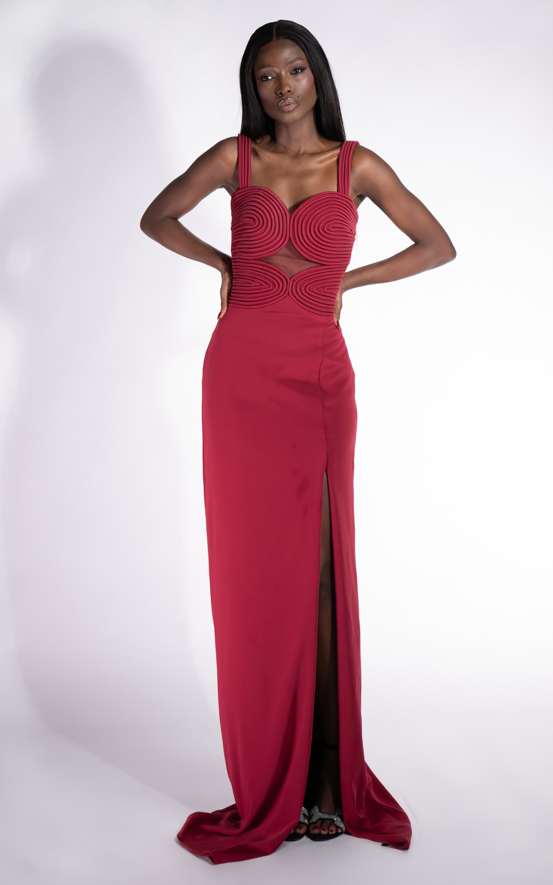 Długa czerwona sukienka damska Ingryd Bogas