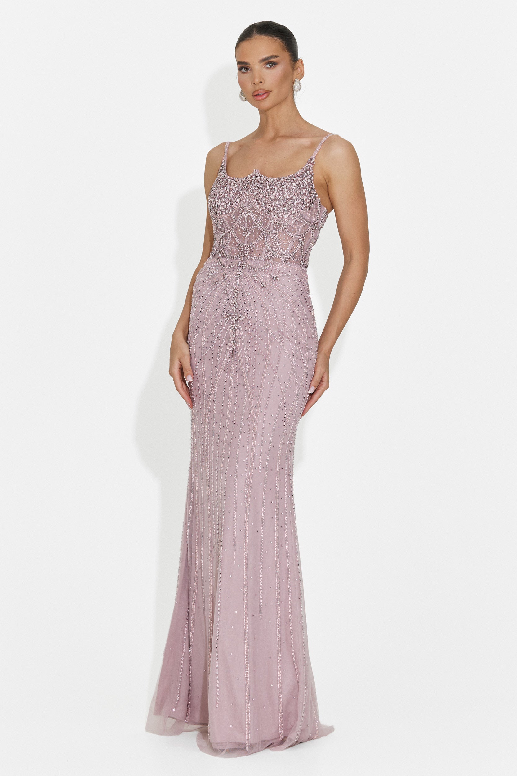 Rochie dama lunga roz Frauke Bogas
