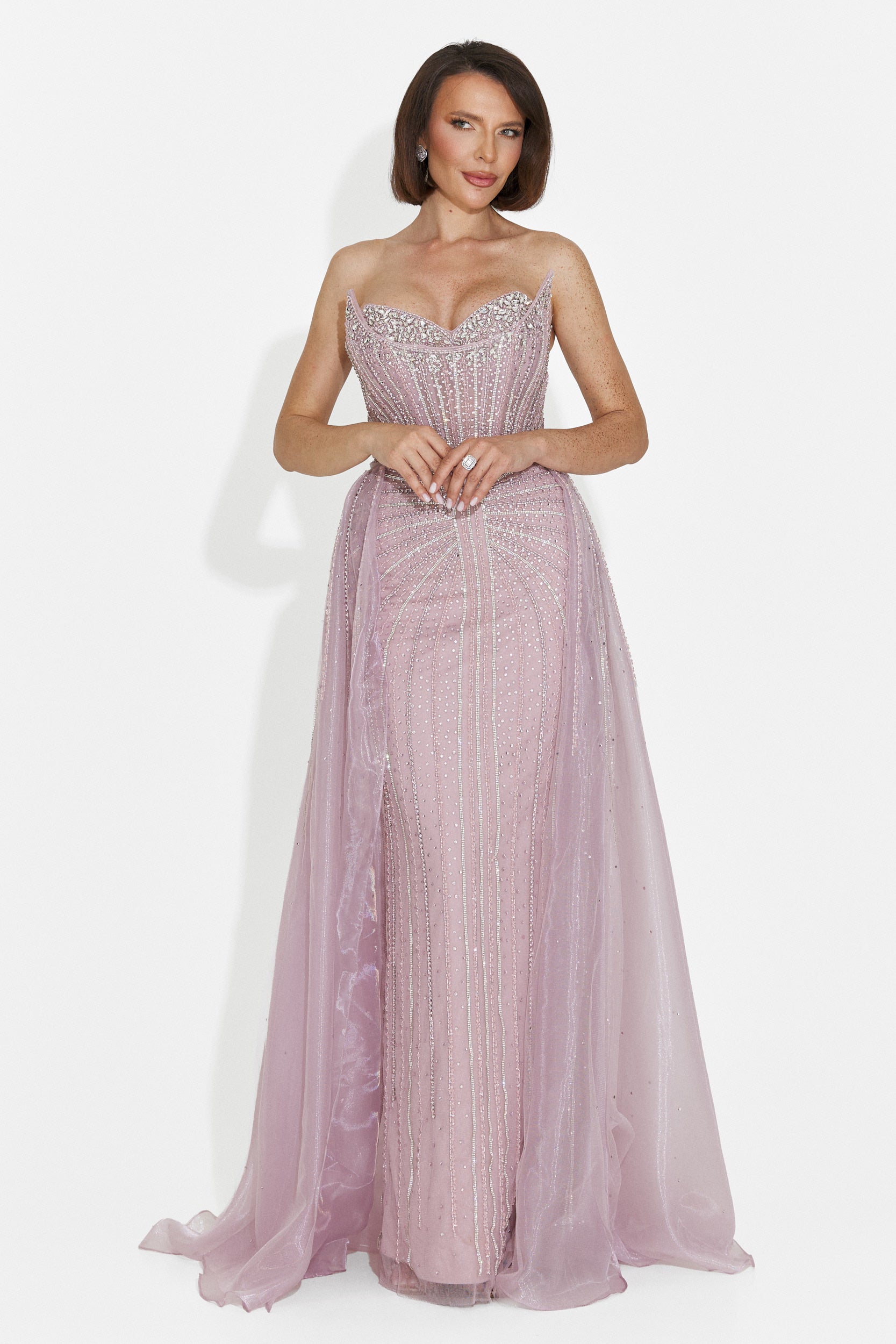 Rochie dama lunga roz Gerda Bogas
