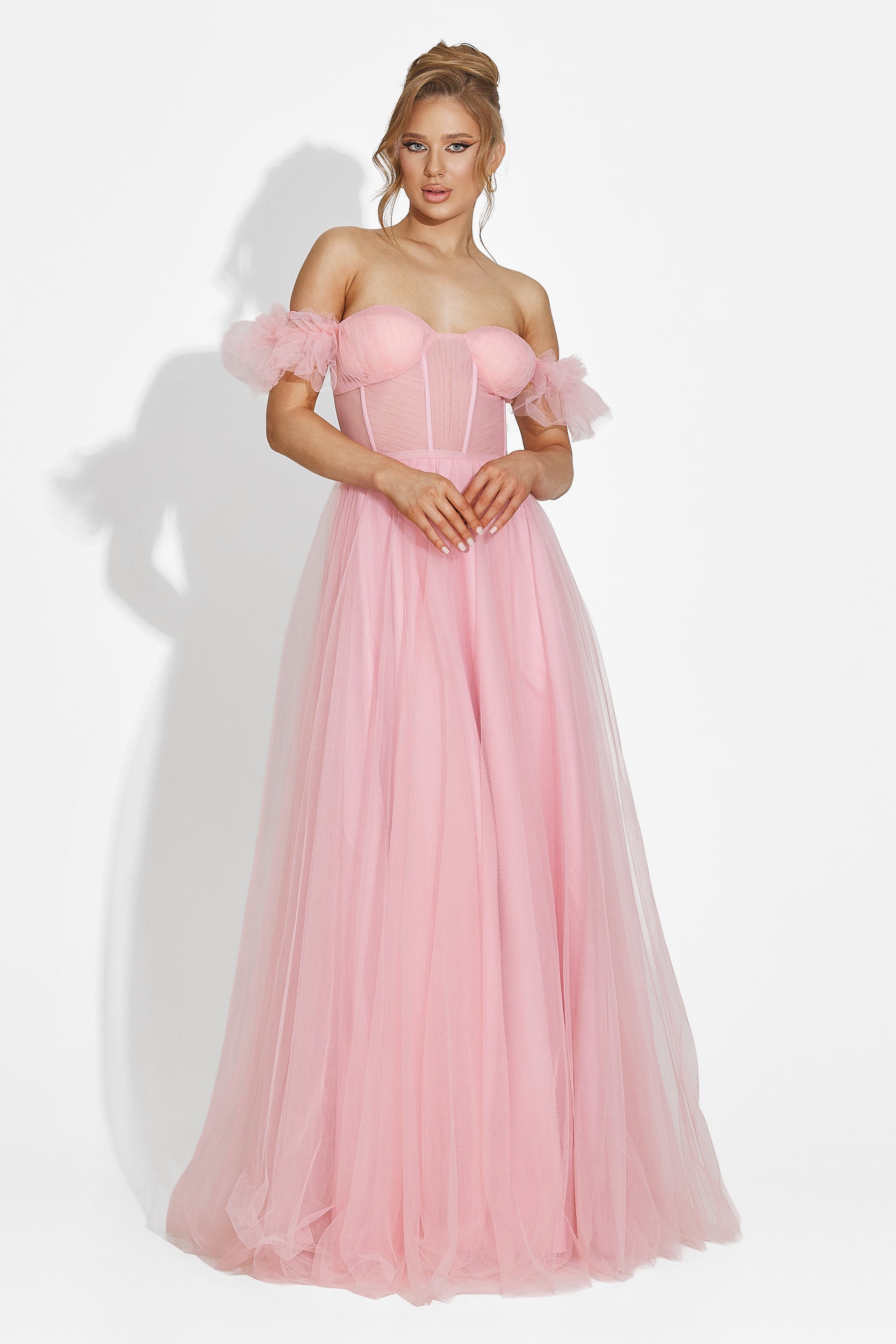 Długa sukienka damska różowa Janiece Bogas