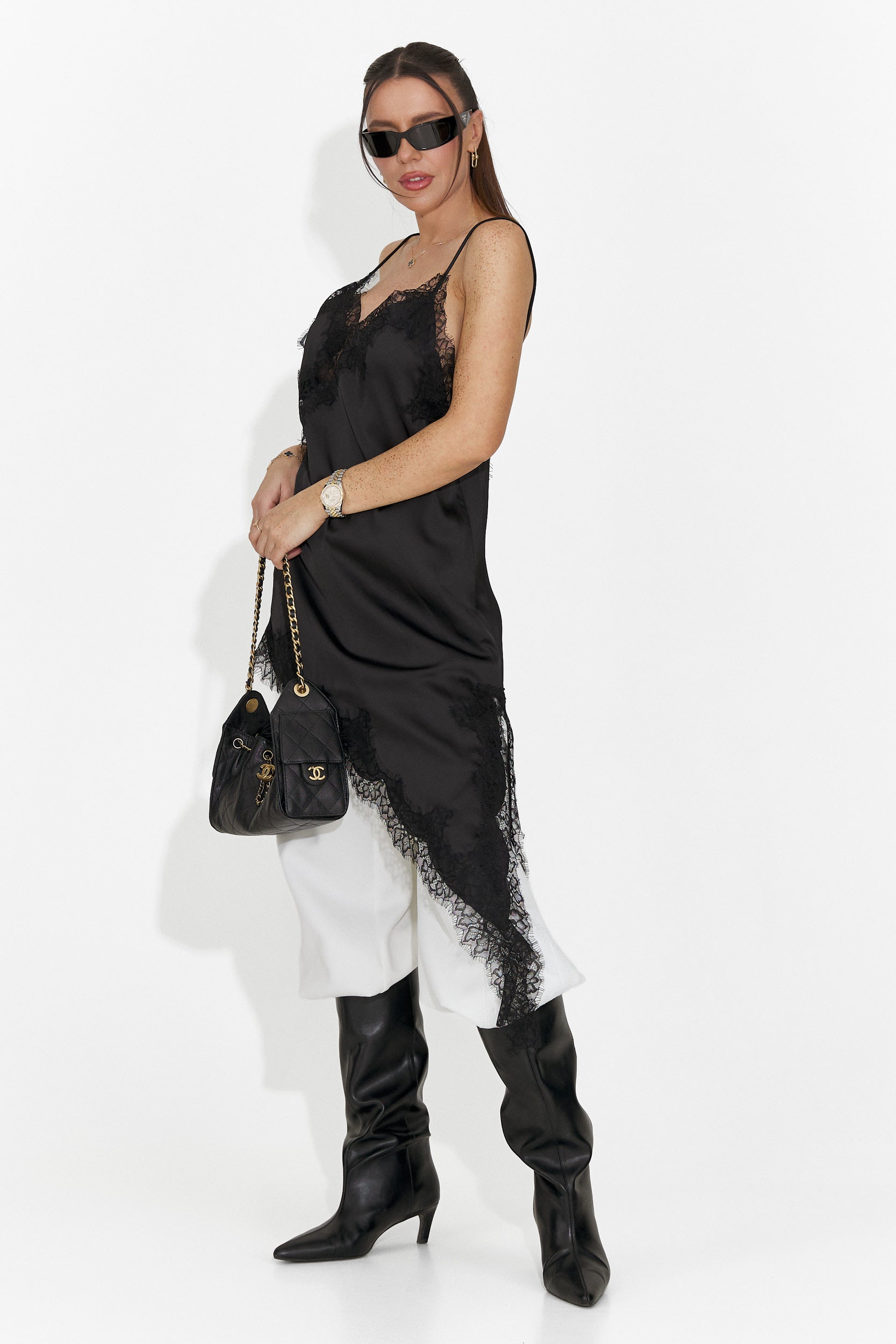 Krótka Czarna Sukienka dla Kobiet Francisca Bogas