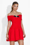 Czerwona krótka sukienka damska Aletha Bogas