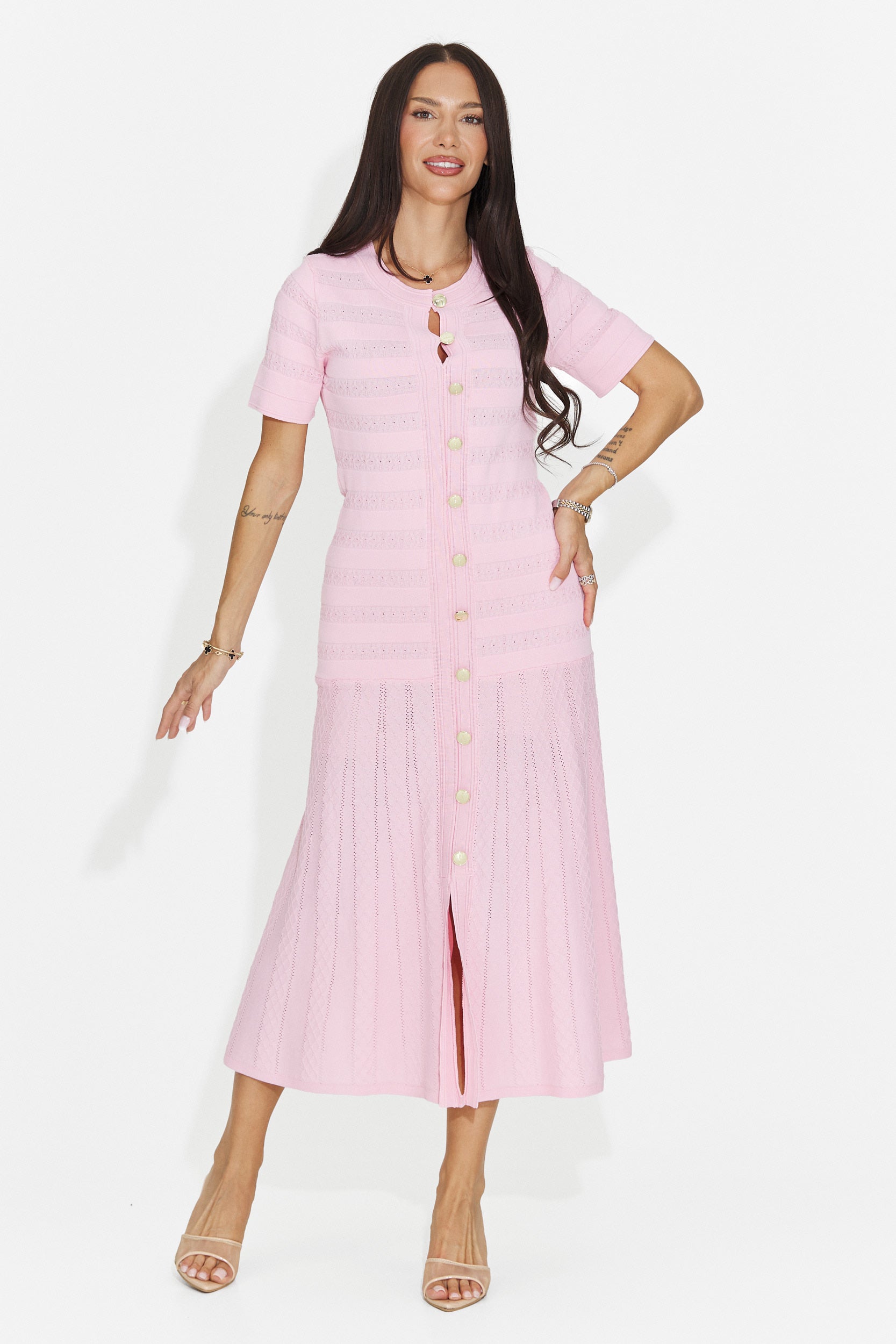 Rochie dama scurta roz Bikona Bogas