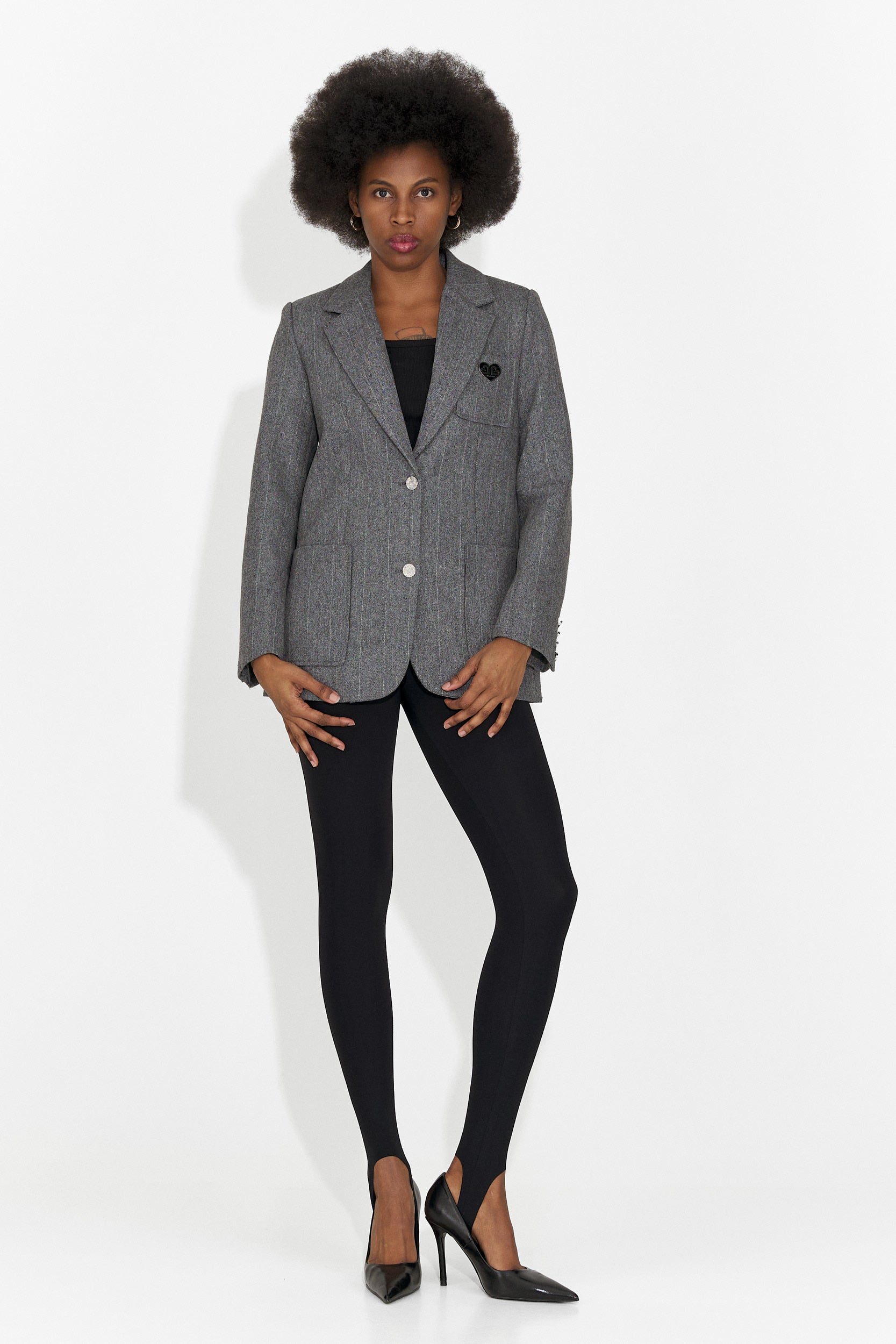 Elegancka szara wełniana kurtka Andela Bogas