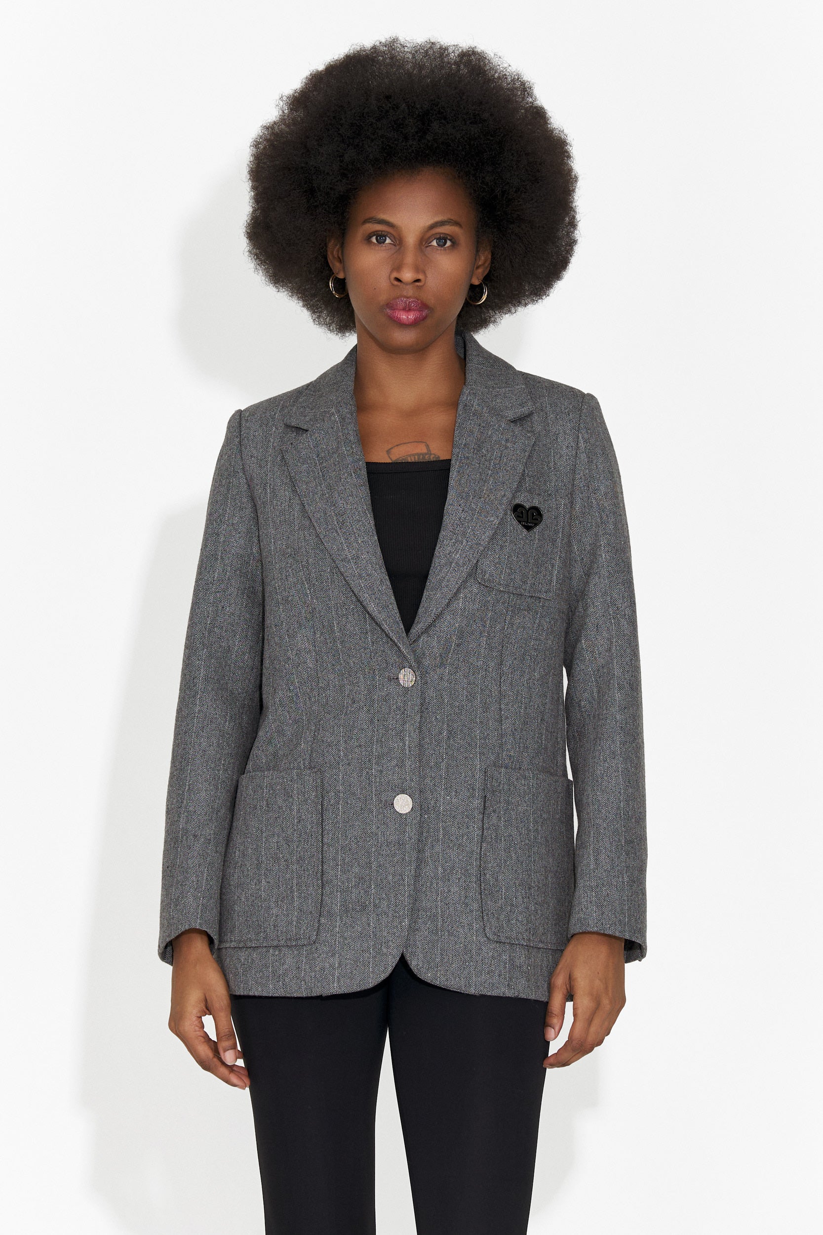 Elegancka szara wełniana kurtka Andela Bogas