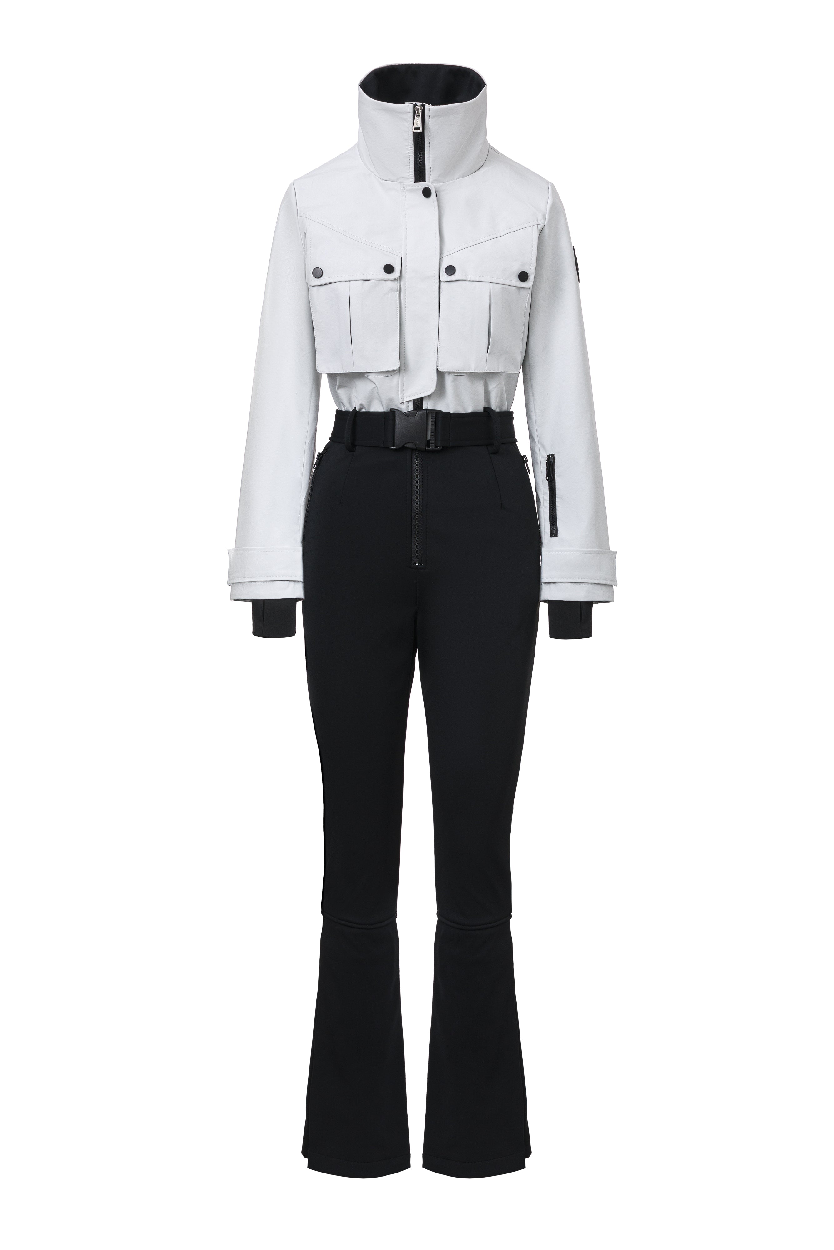 Luźny biało-czarny kombinezon narciarski Glorise Bogas