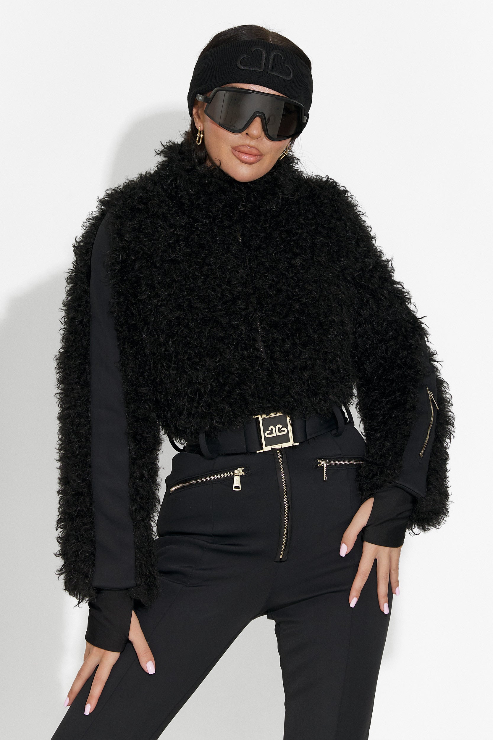 Czarny, casualowy kombinezon narciarski Alycia Bogas