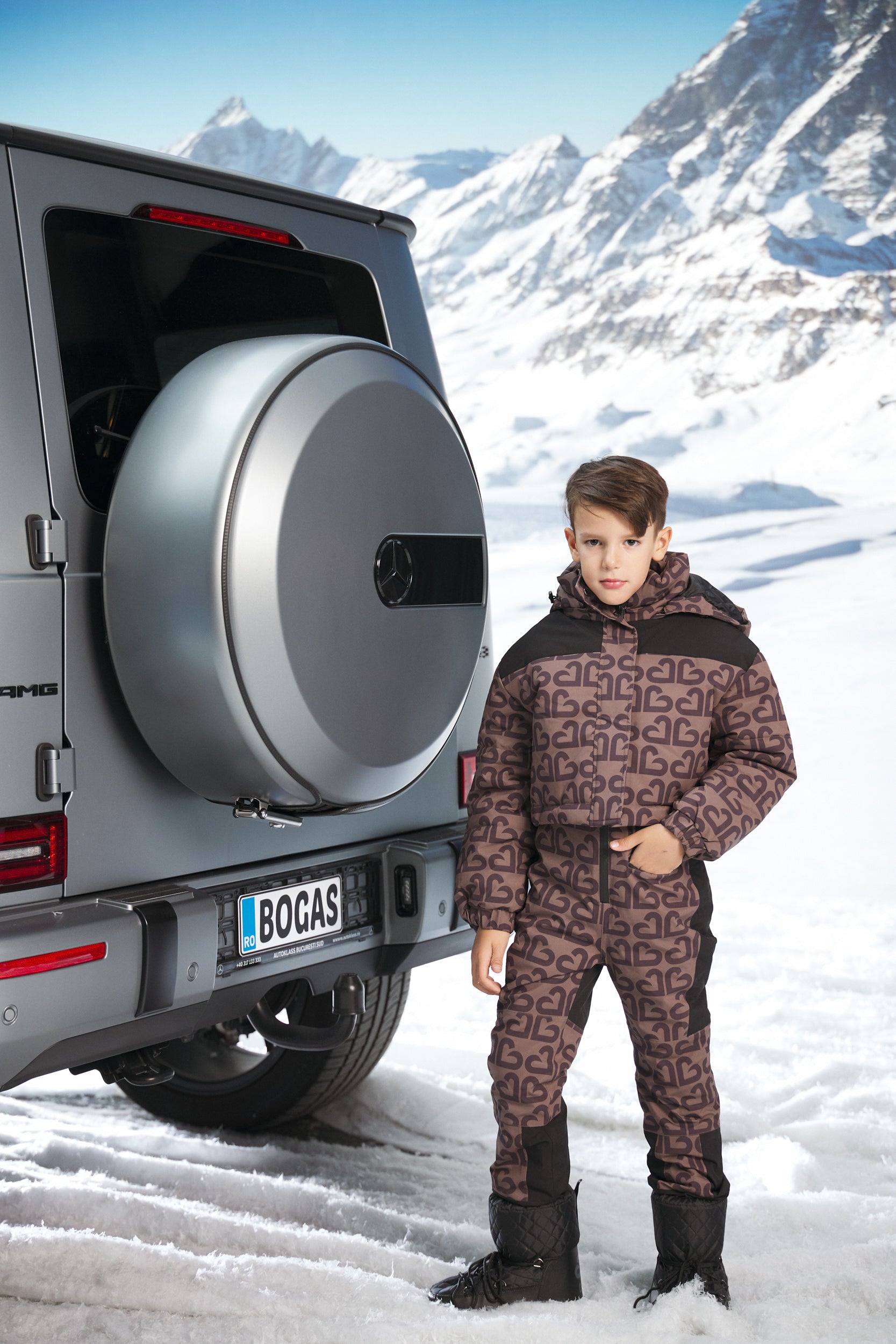 Kombinezony narciarskie dla dzieci Alisone Bogas Brown