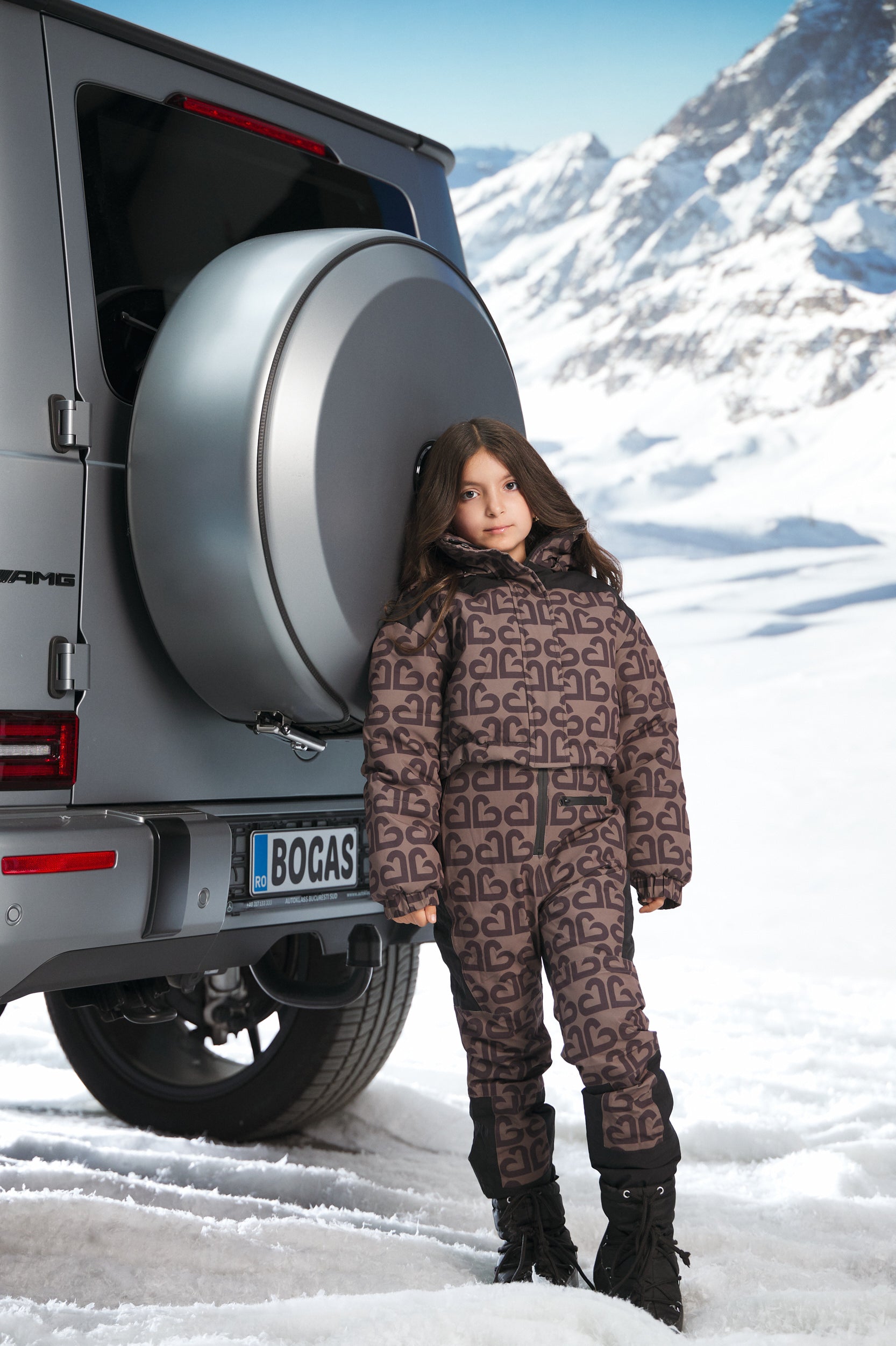 Kombinezony narciarskie dla dzieci Alisone Bogas Brown