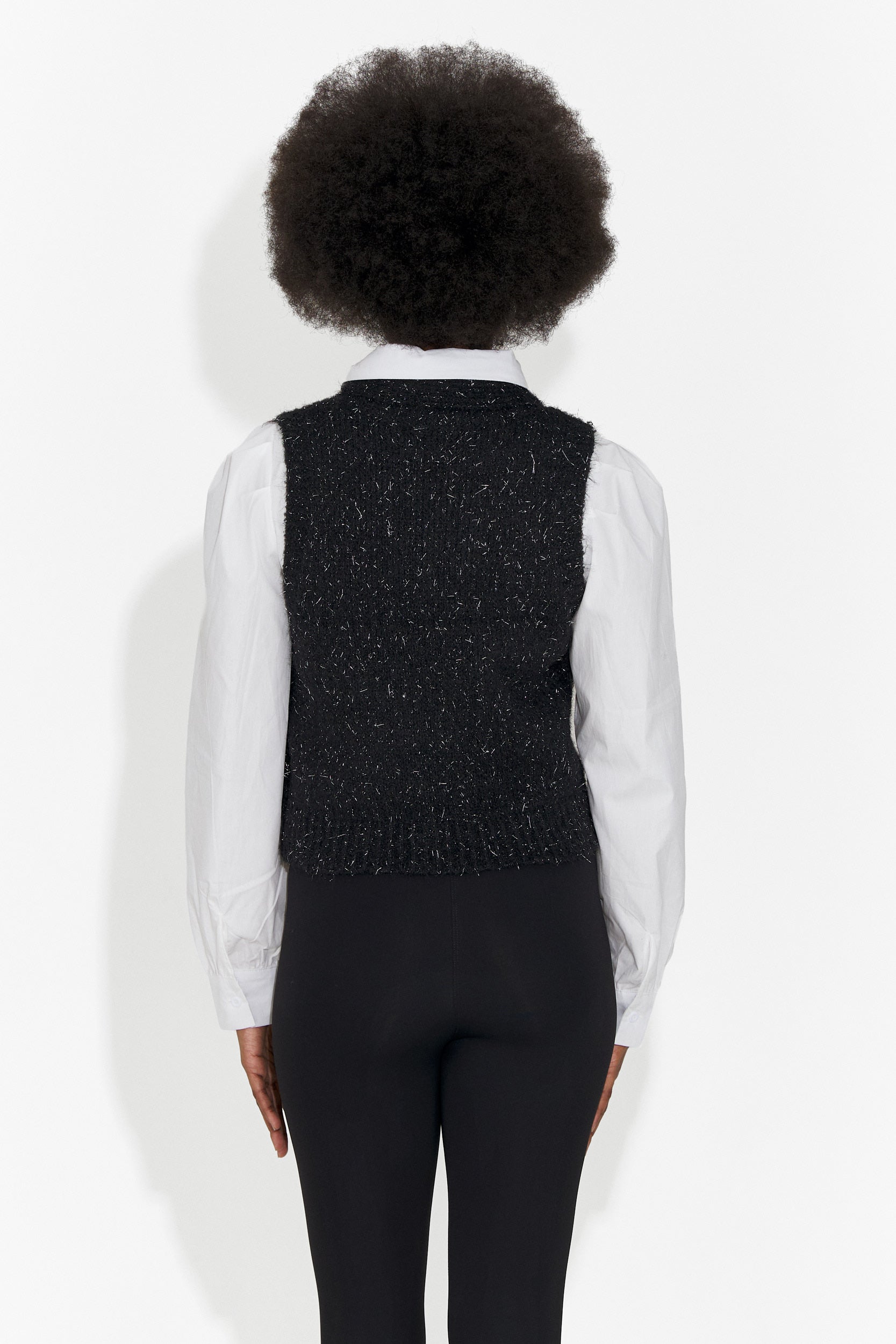 Komplet 3 części koszula + kamizelka + czarny krawat Izaura Bog