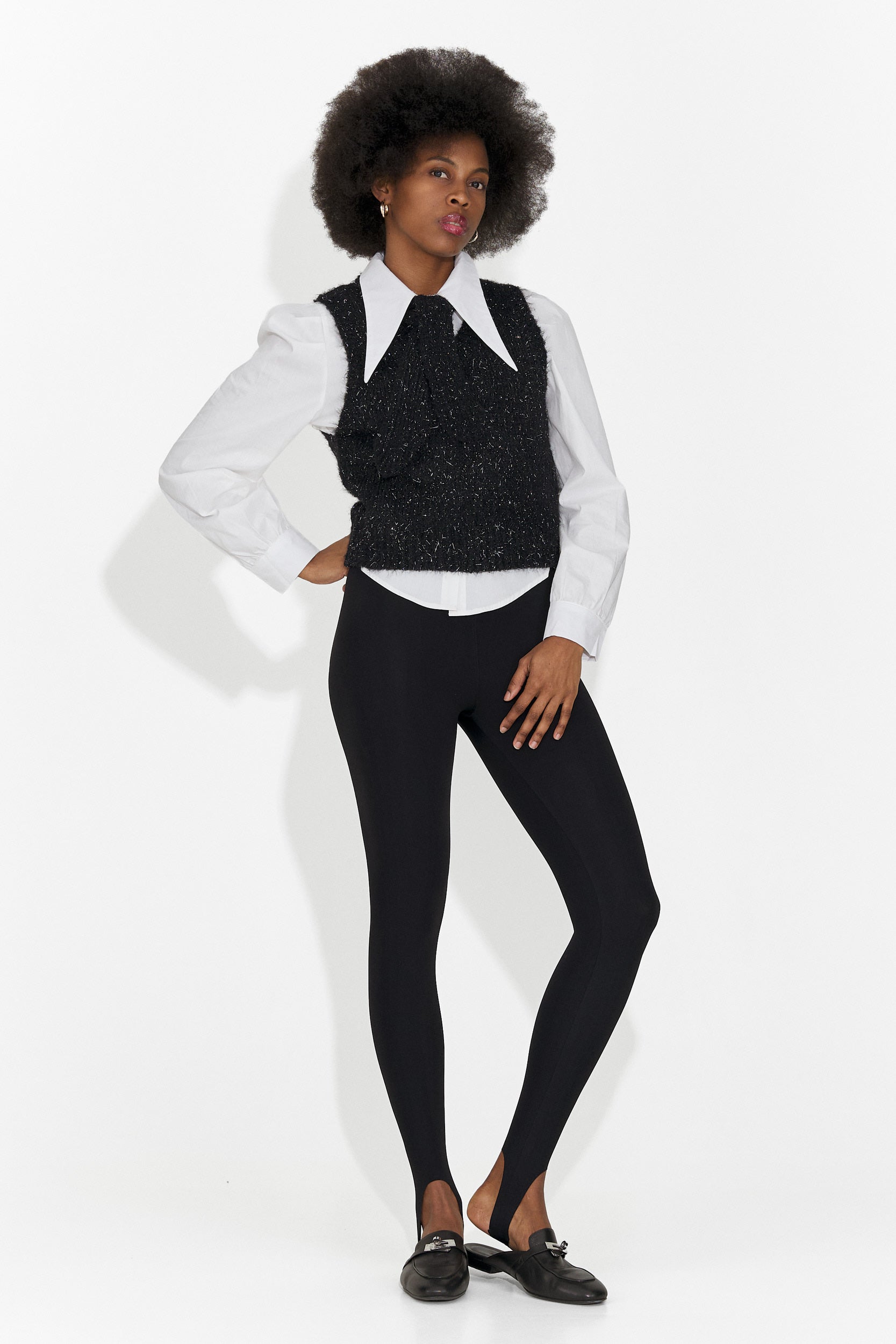 Komplet 3 części koszula + kamizelka + czarny krawat Izaura Bog