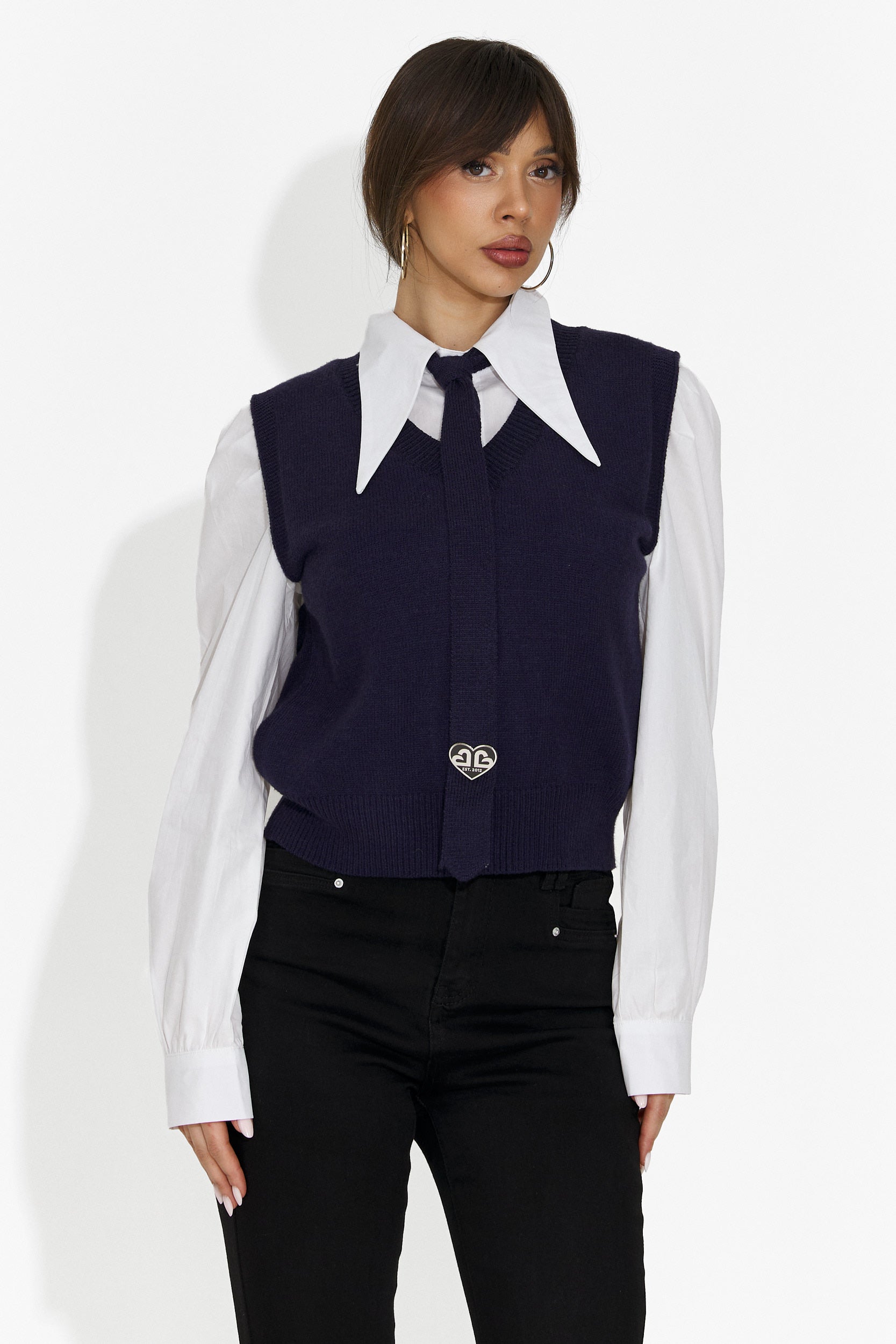 Zestaw dla kobiet Ofeliana Bo 3 części: koszula + kamizelka + g