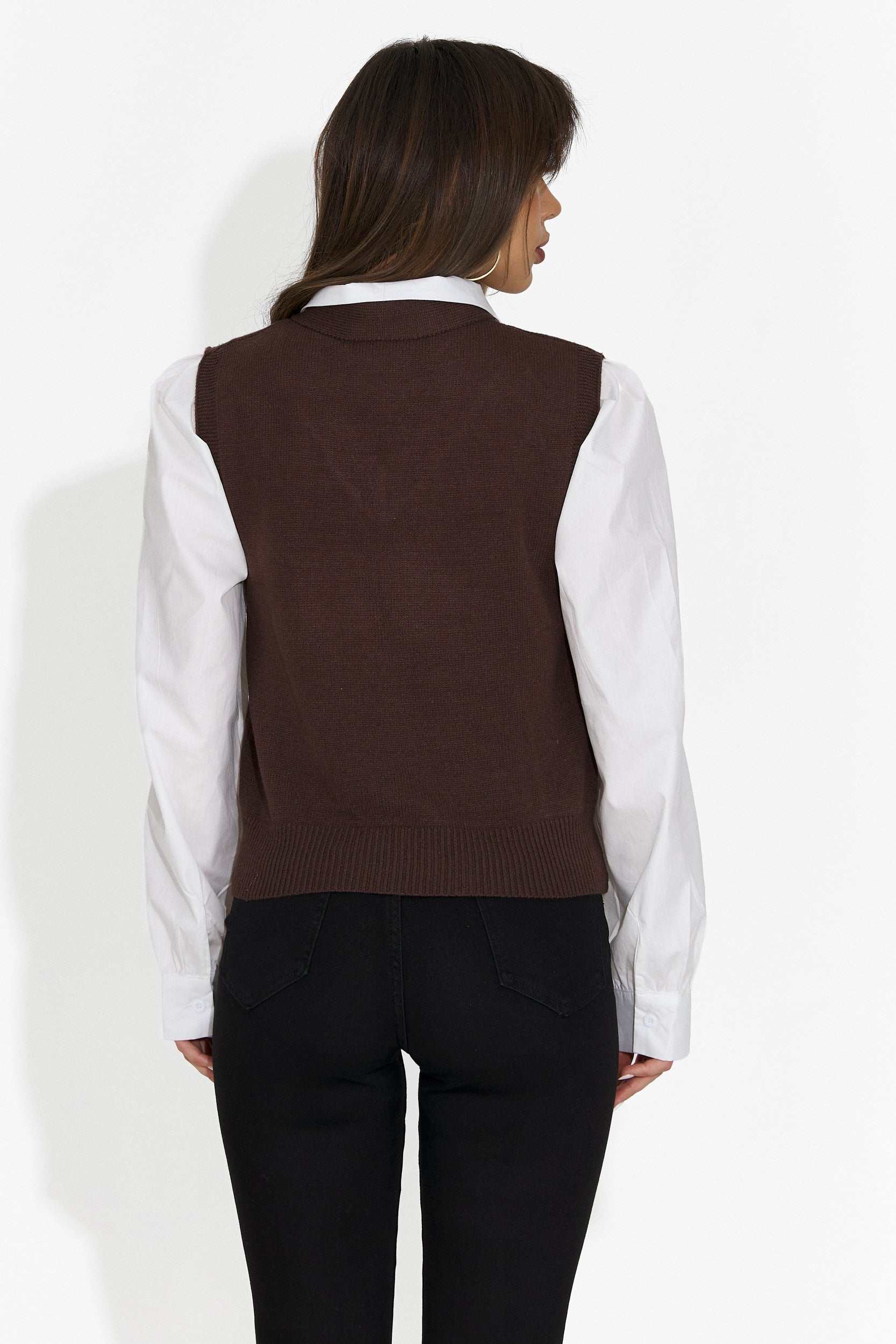 Zestaw dla kobiet Ofeliana Bogas 3 części Koszula + Kamizelka +