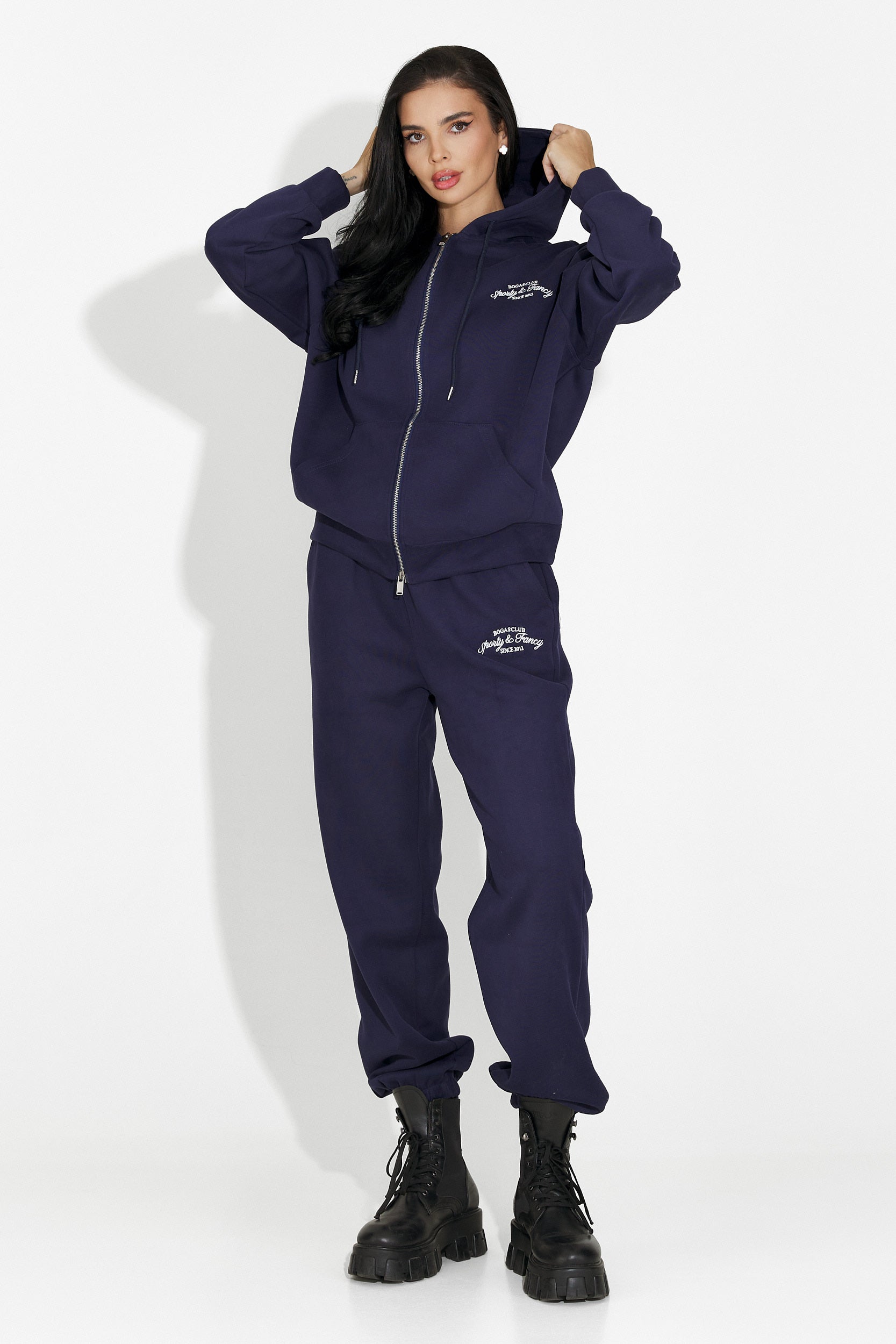 Granatowy, codzienny strój treningowy dla kobiet Favora Bogas